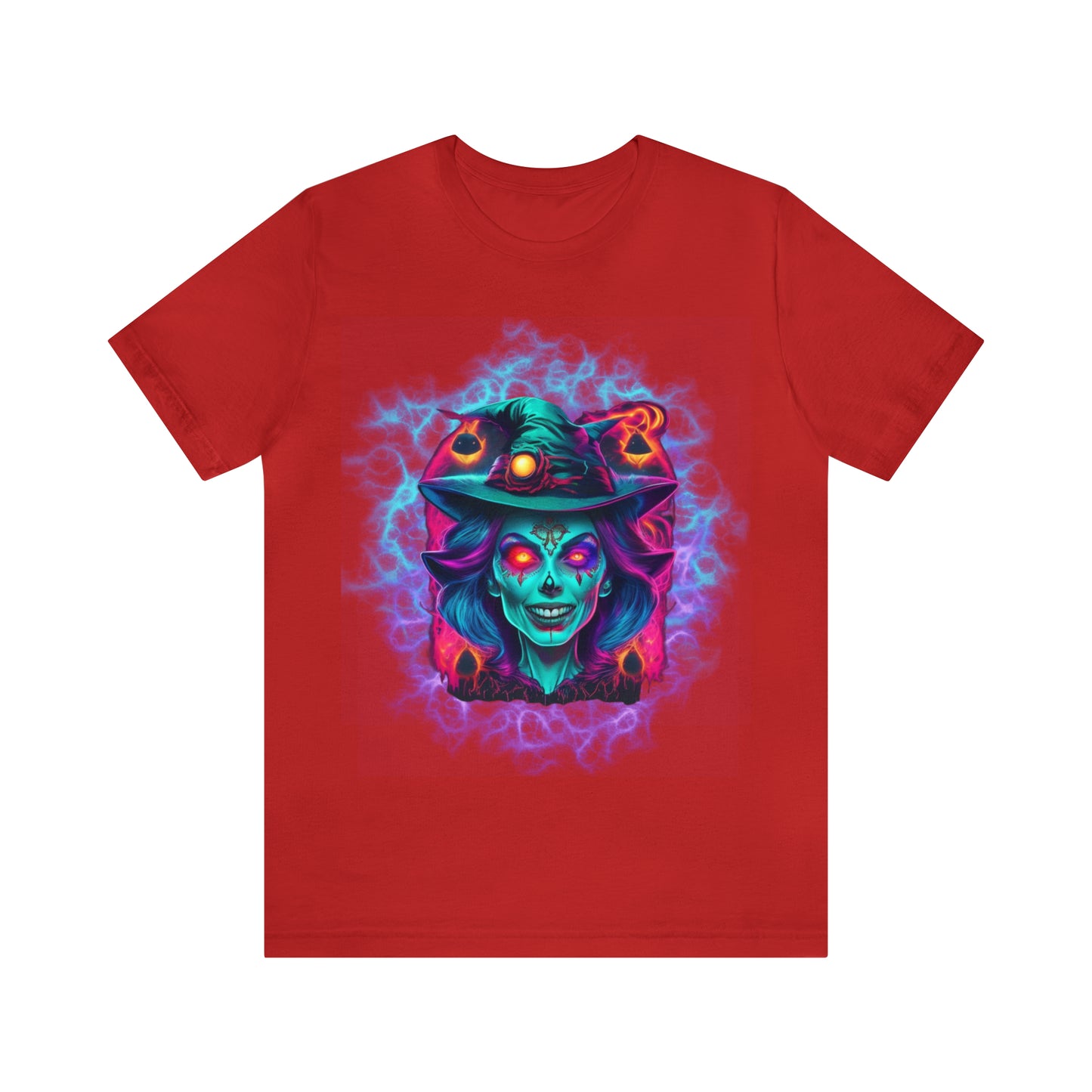 Camiseta de manga corta unisex Jersey - Calaveras de brujas de Halloween - 05