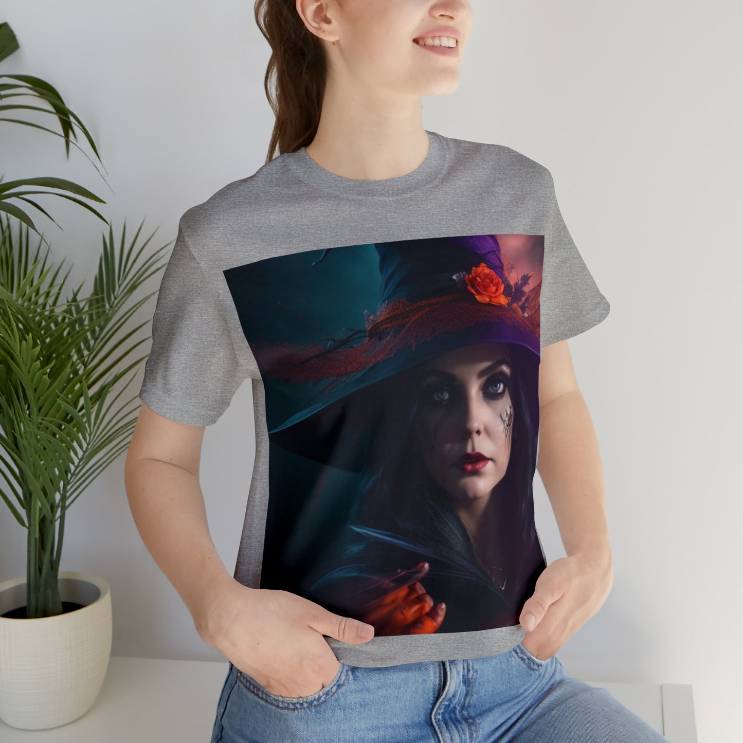 Camiseta de manga corta unisex Jersey - Halloween Witch AI - 06