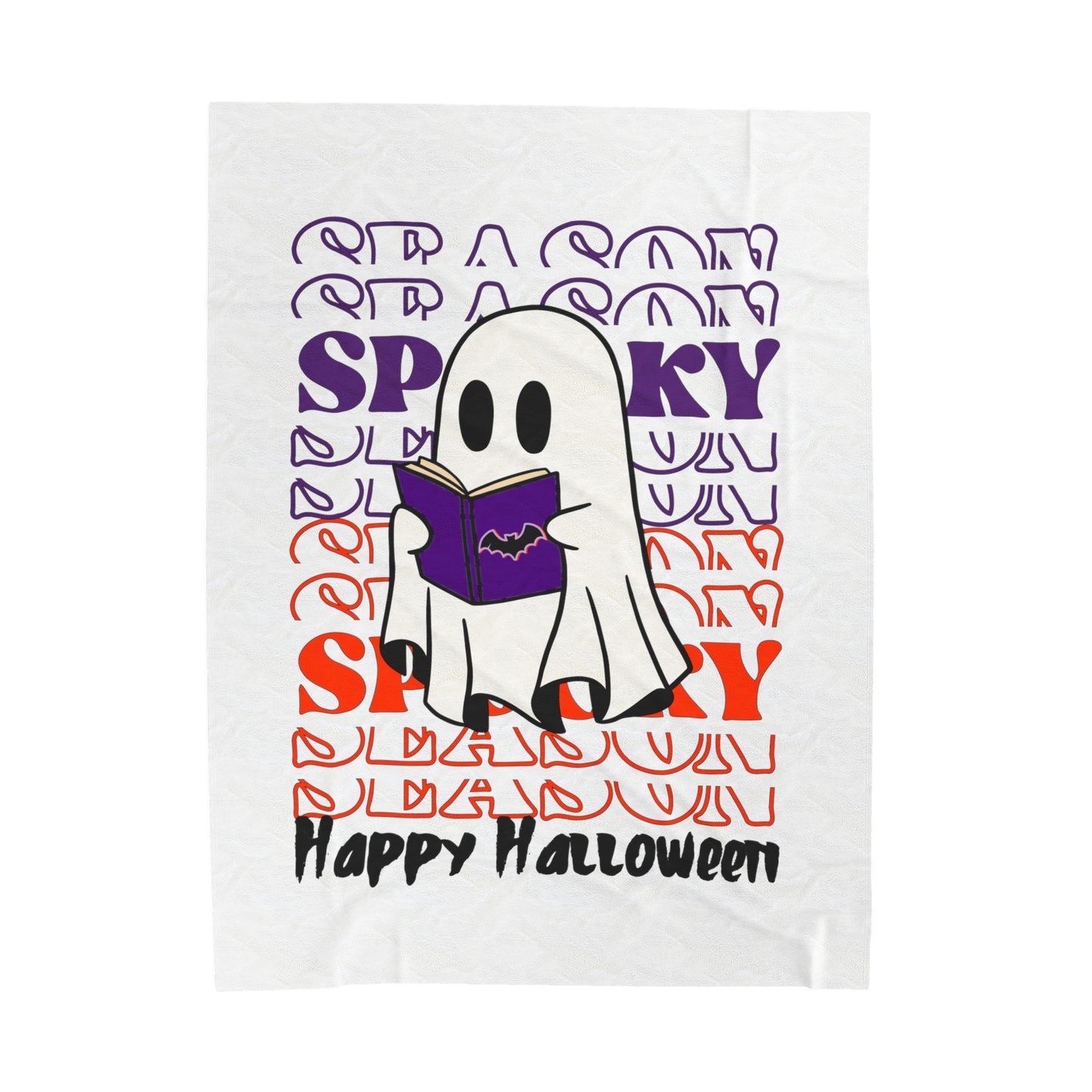 Couverture en peluche en velours - Halloween - Petit Fantôme - 07