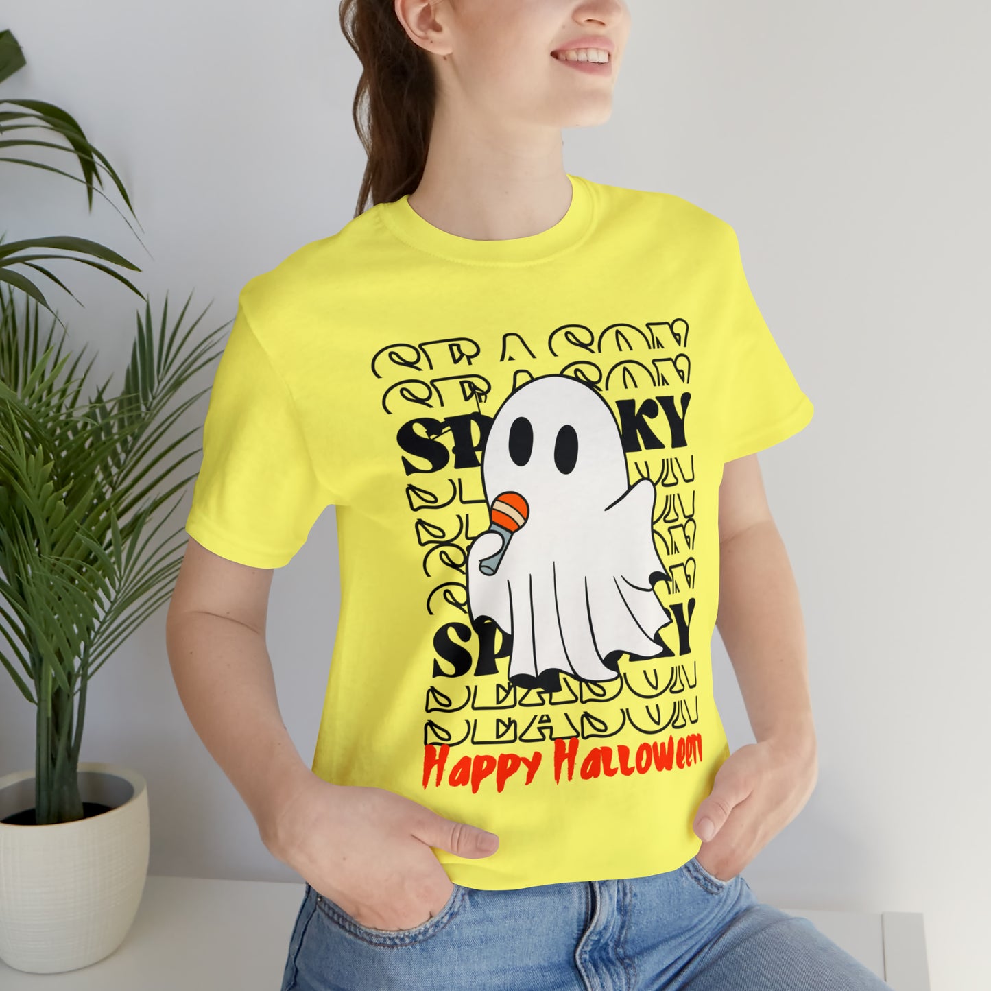 Camiseta de manga corta de jersey unisex - Halloween - Pequeño fantasma - 06