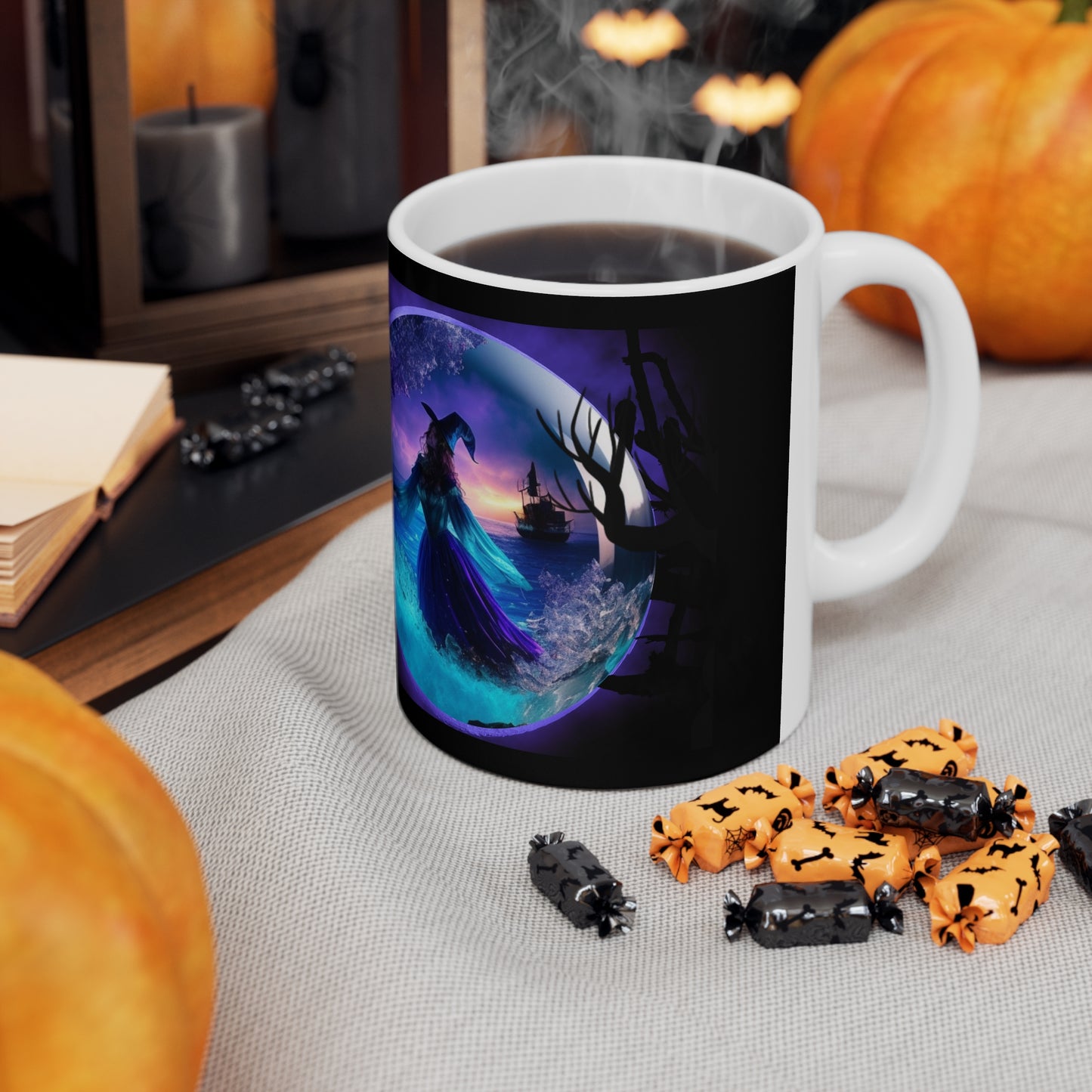 Taza de Cerámica 11oz - Bruja de Halloween AI - 02