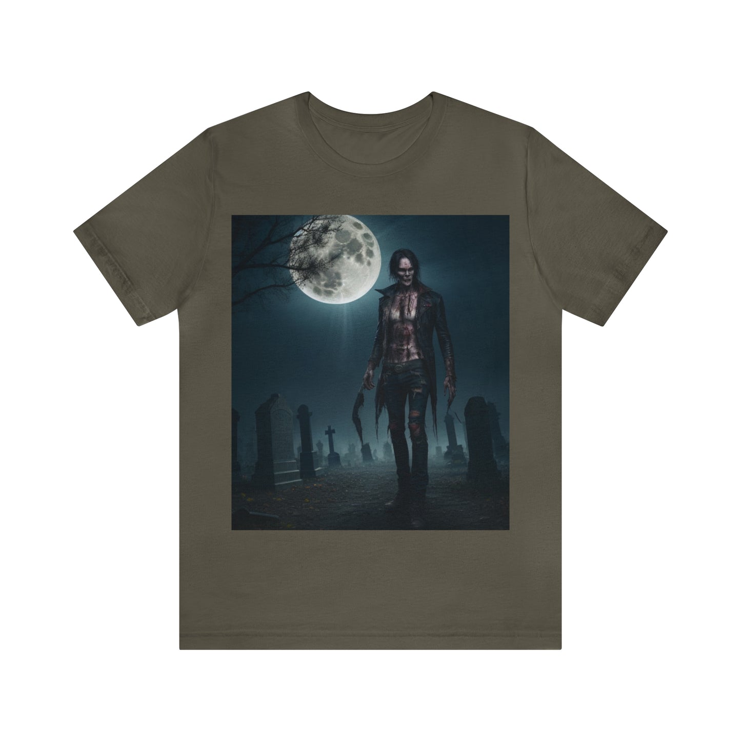 Camiseta de manga corta Unisex Jersey - Halloween Skeleton man AI - 04