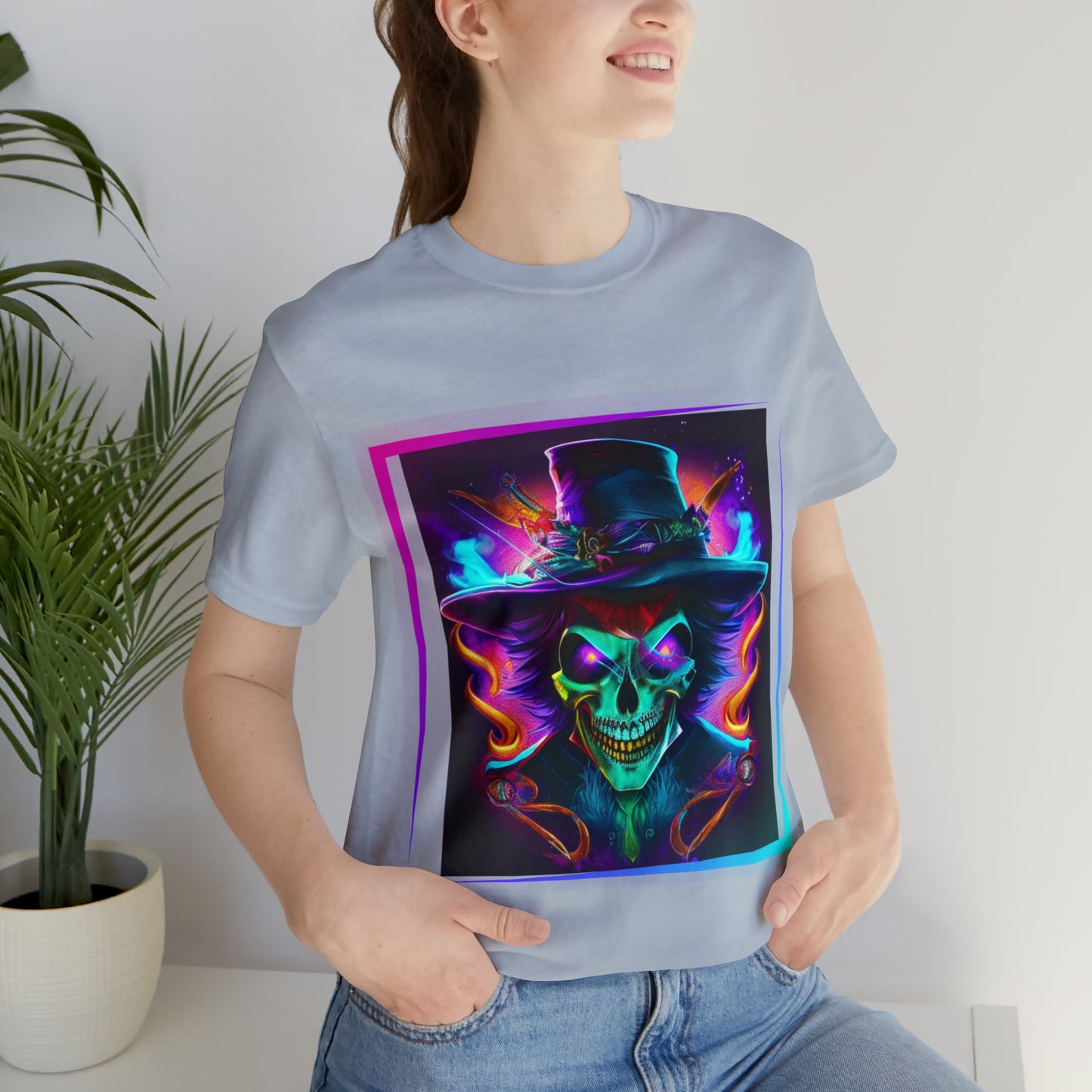 Camiseta de manga corta unisex Jersey - Calaveras de brujas de Halloween - 01