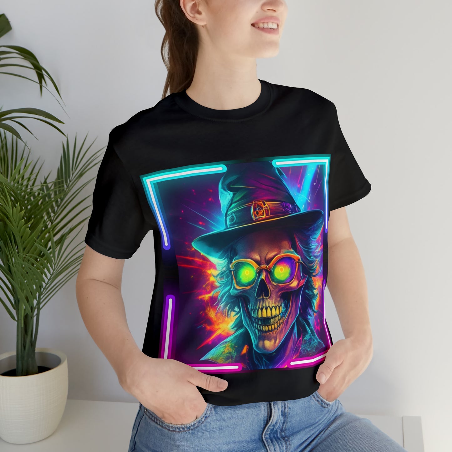 Camiseta de manga corta unisex Jersey - Calaveras de brujas de Halloween - 04