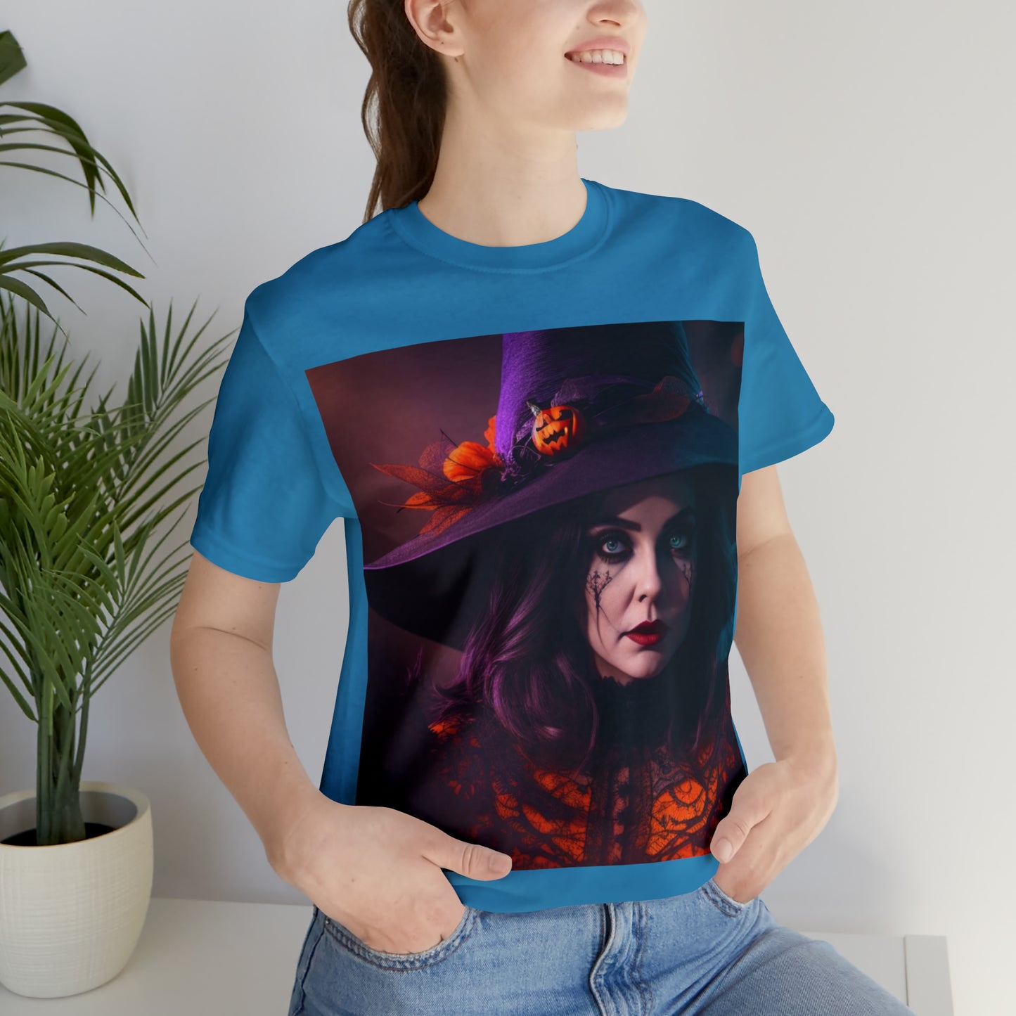 Camiseta de manga corta unisex Jersey - Halloween Witch AI - 05