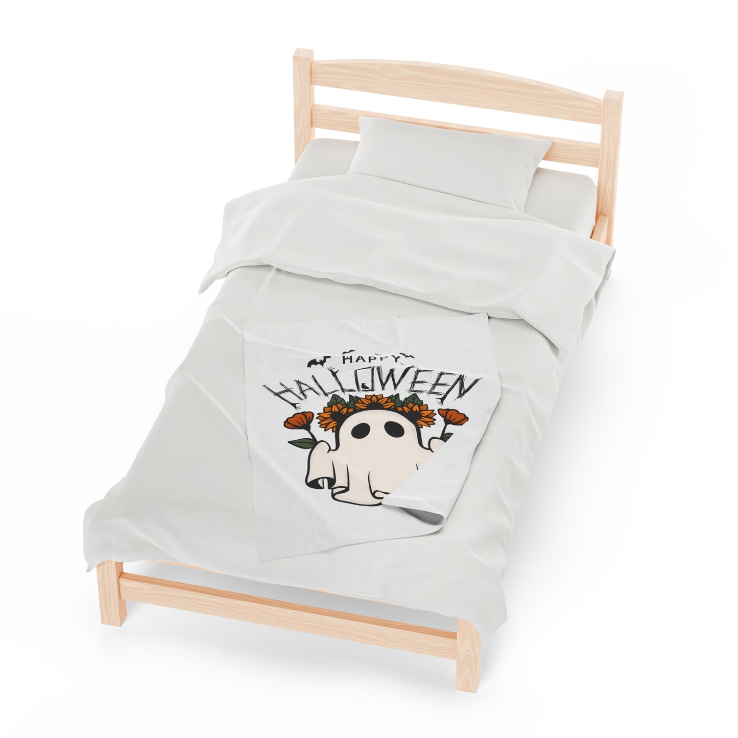 Couverture en peluche en velours - Halloween - Petit Fantôme - 03