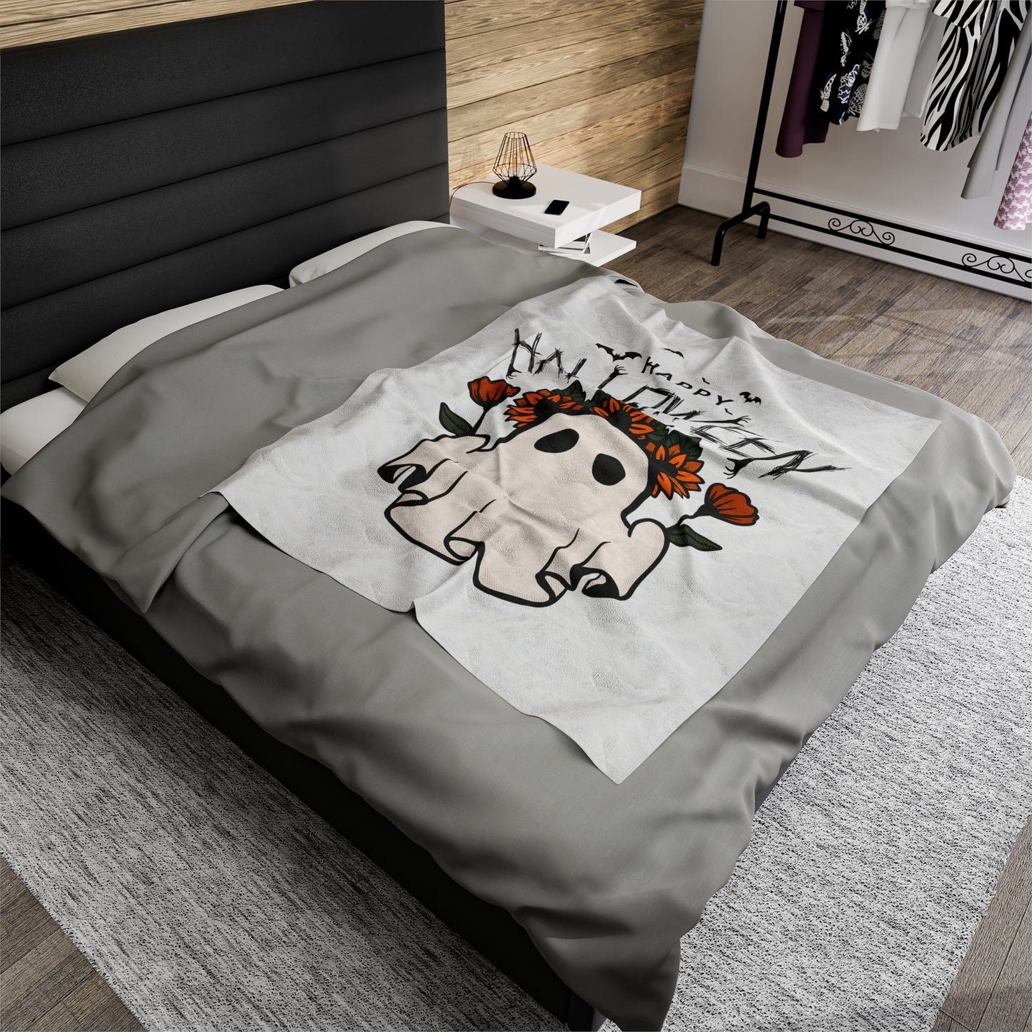 Couverture en peluche en velours - Halloween - Petit Fantôme - 03