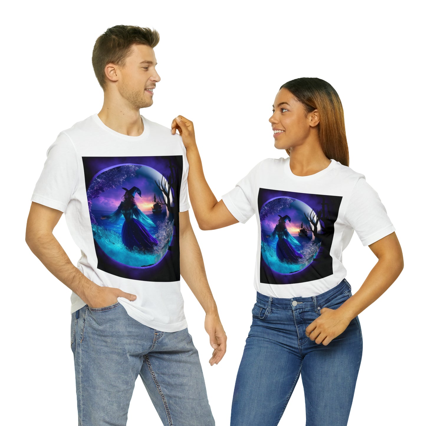 Camiseta de manga corta unisex Jersey - Halloween Witch AI - 02