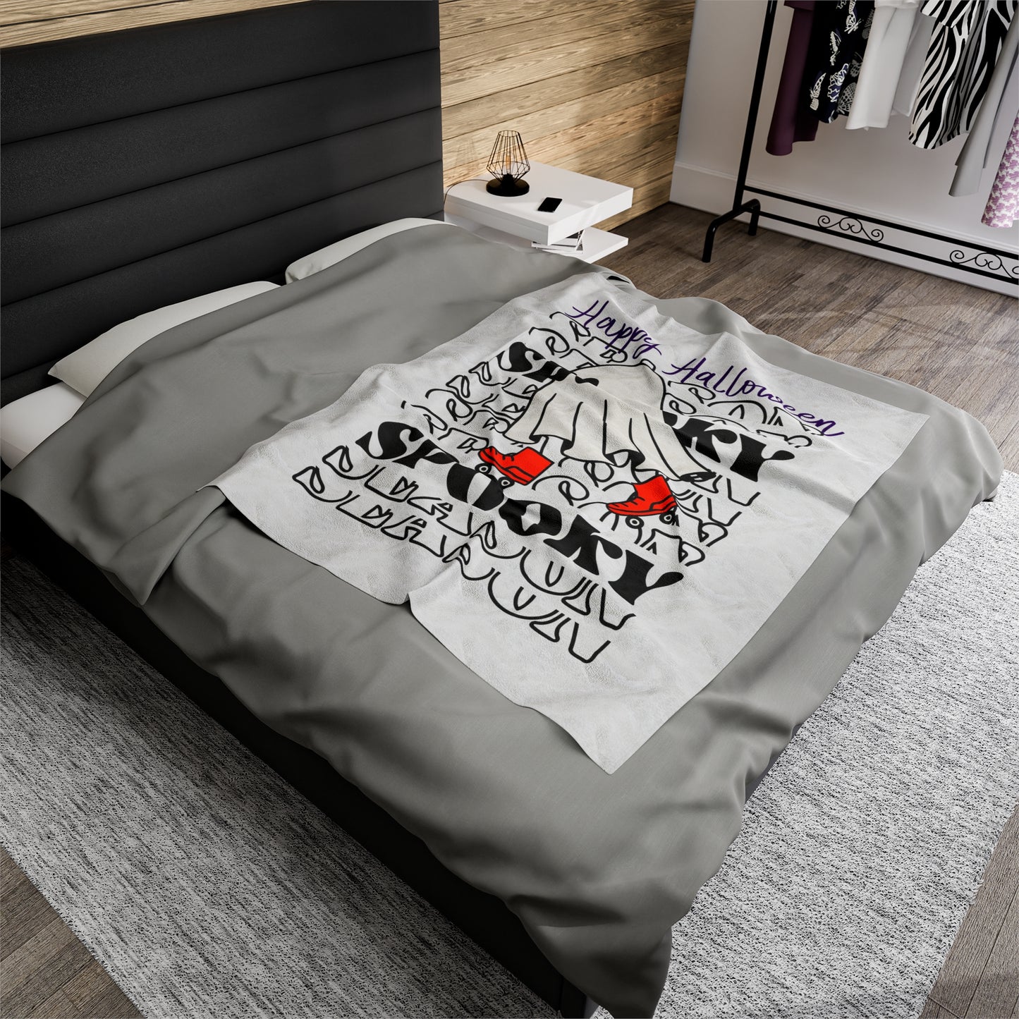 Couverture en Peluche Velours - Halloween - Petit Fantôme - 10