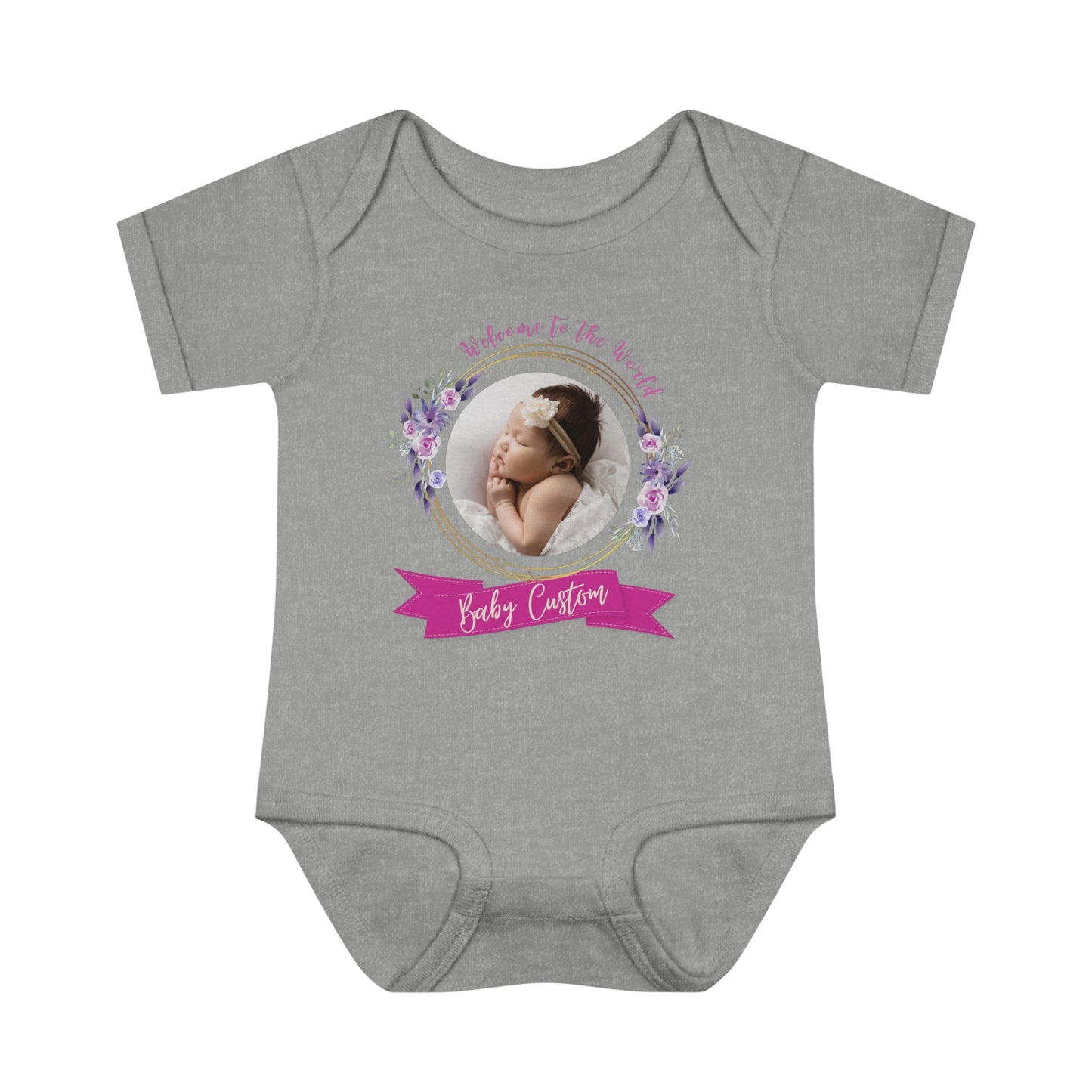 Body de costilla para bebé infantil - Bebé de bienvenida - Personalizado - 01