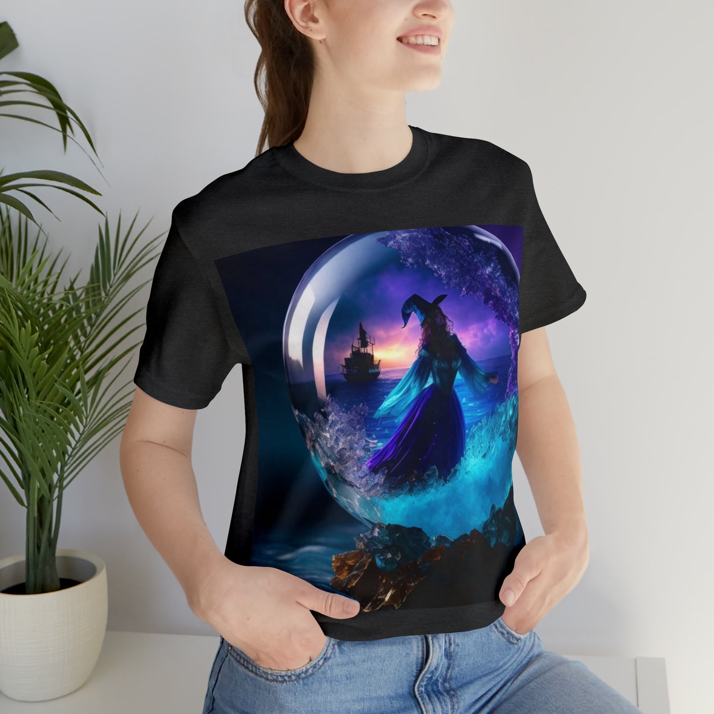 Camiseta de manga corta unisex Jersey - Halloween Witch AI - 01