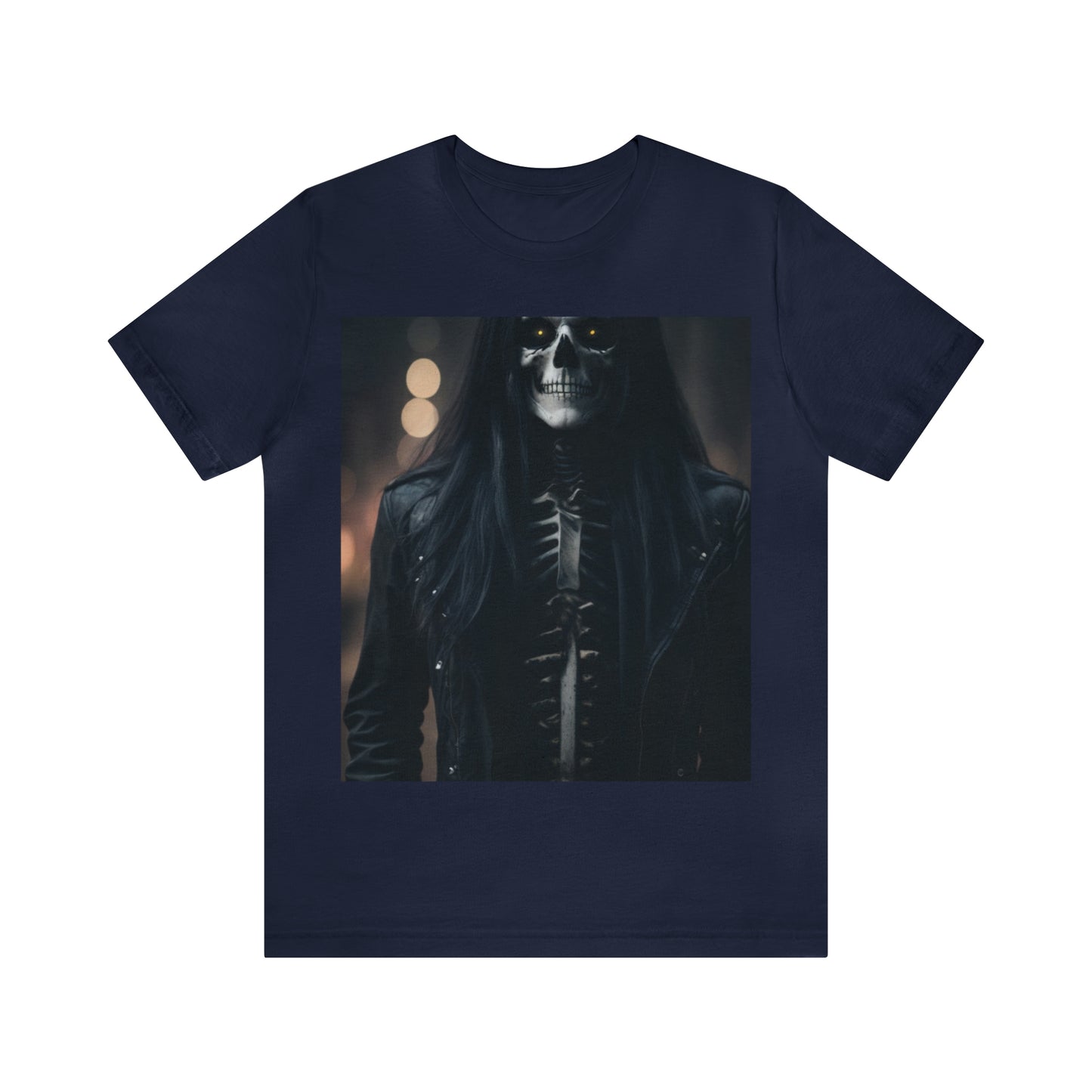 Camiseta de manga corta Unisex Jersey - Halloween Skeleton man AI - 01