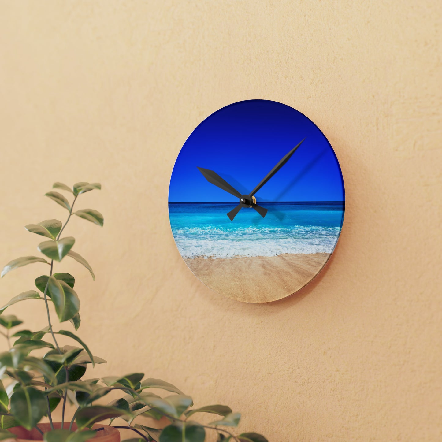 Acrylic Wall Clock - Beach