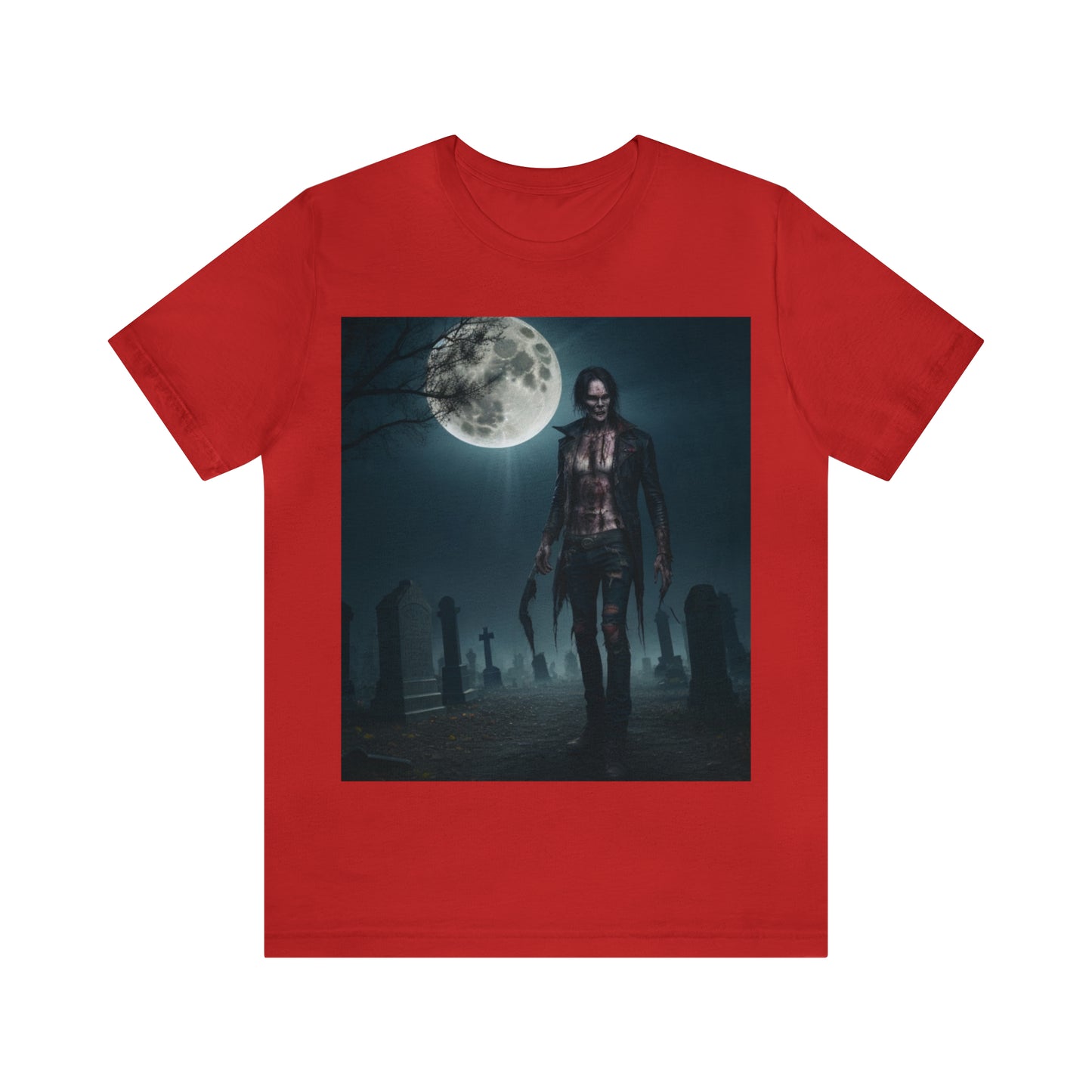 Camiseta de manga corta Unisex Jersey - Halloween Skeleton man AI - 04