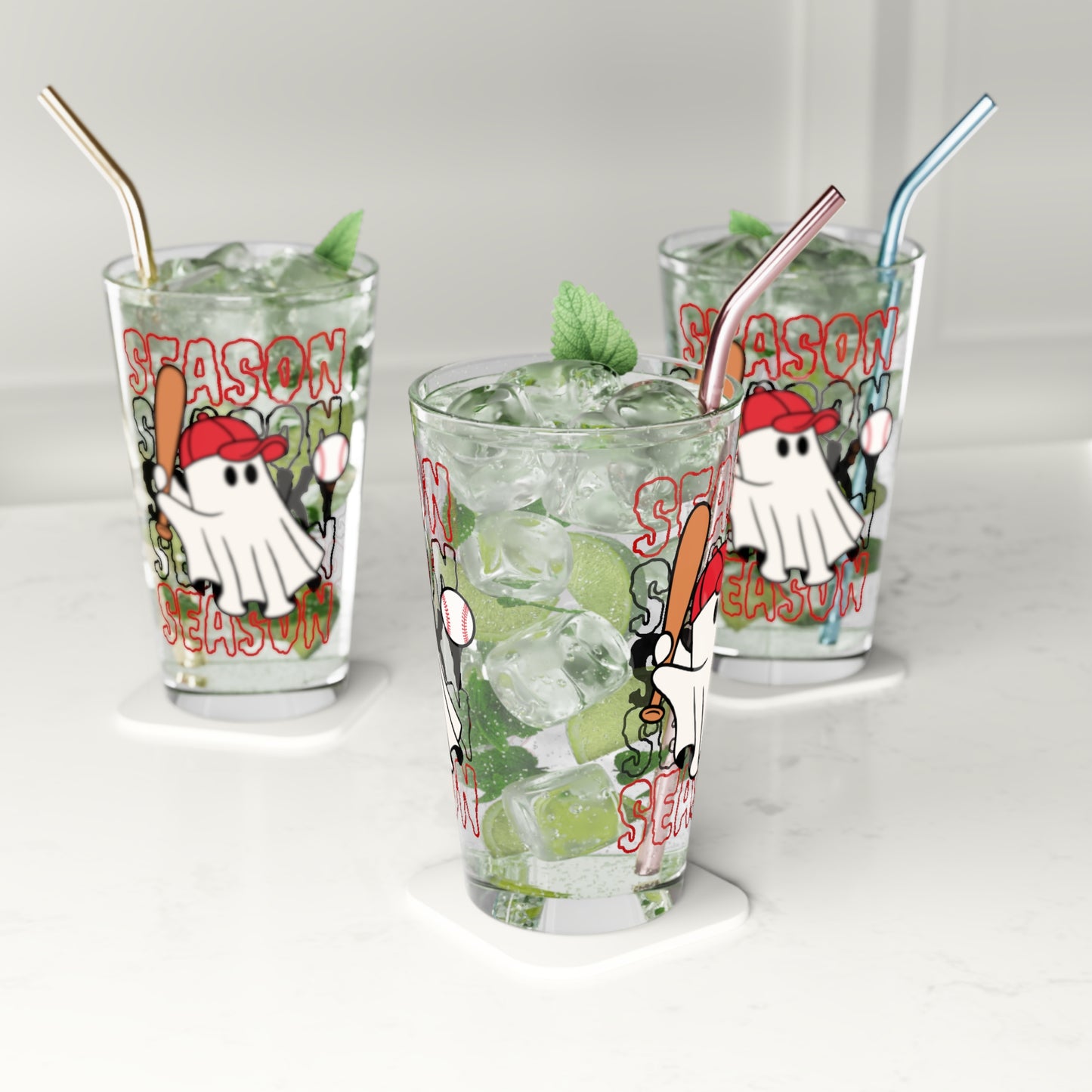 Vaso de pinta, 16 oz - Halloween - Pequeño fantasma - 19