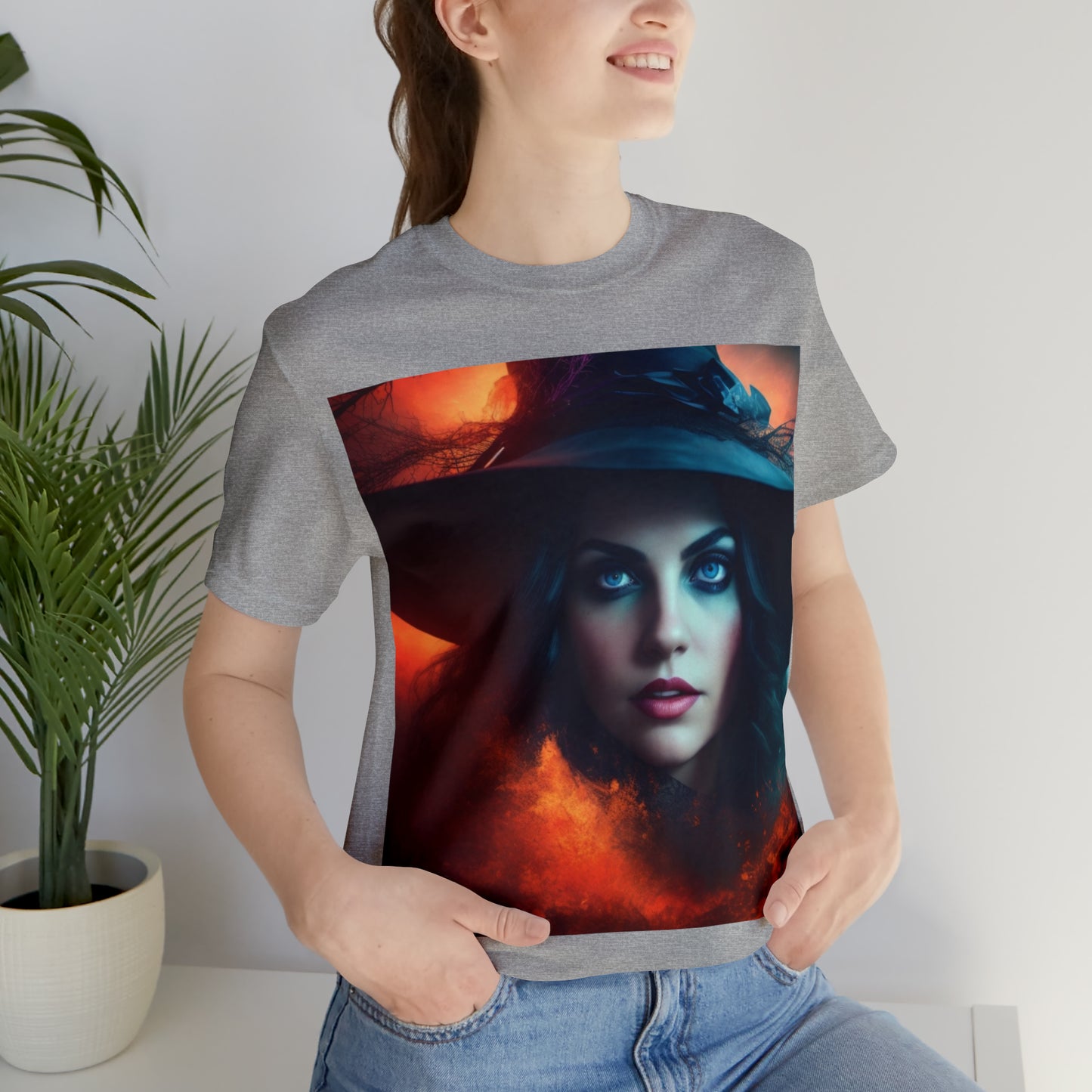 Camiseta de manga corta unisex Jersey - Halloween Witch AI - 07