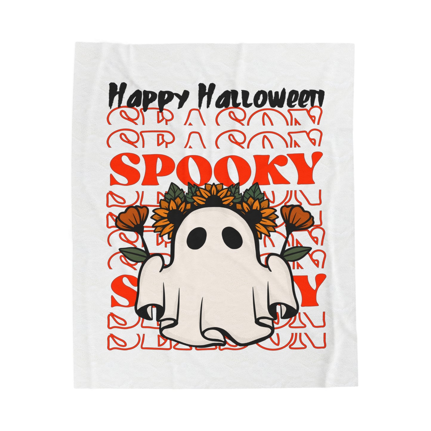 Couverture en Peluche Velours - Halloween - Petit Fantôme - 11