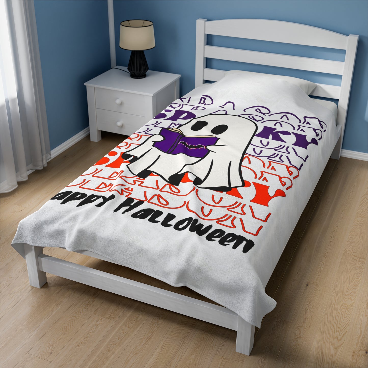 Couverture en peluche en velours - Halloween - Petit Fantôme - 07