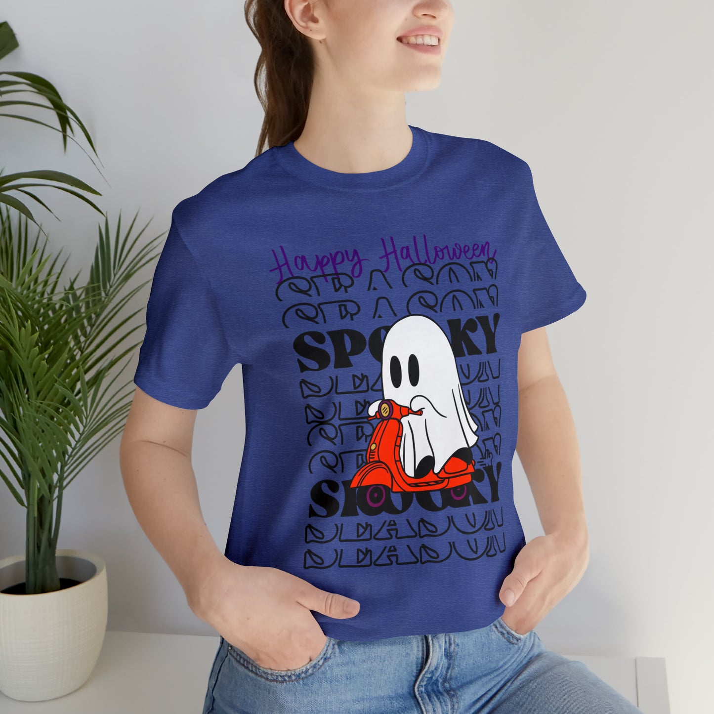 Tee-shirt à manches courtes en jersey unisexe - Halloween - Petit Fantôme - 09