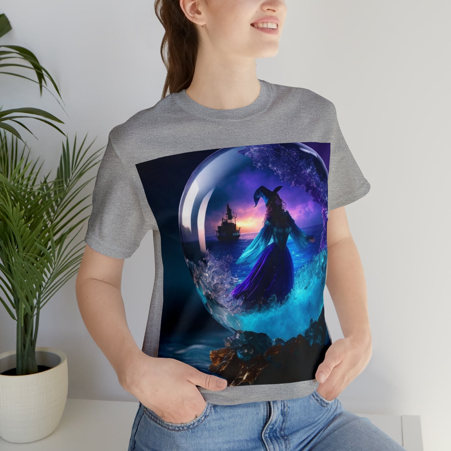 Camiseta de manga corta unisex Jersey - Halloween Witch AI - 01