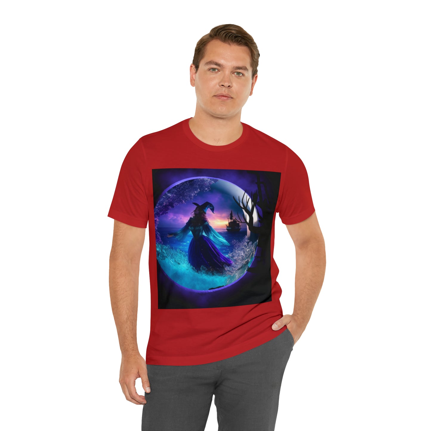 Camiseta de manga corta unisex Jersey - Halloween Witch AI - 02