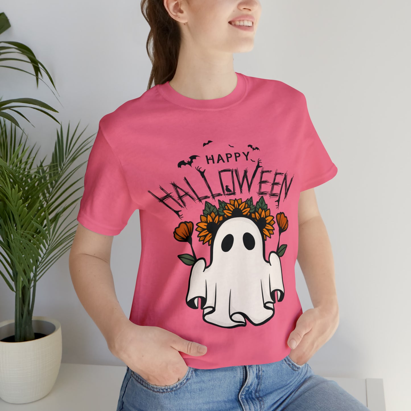 Tee-shirt à manches courtes en jersey unisexe - Halloween - Petit Fantôme - 03