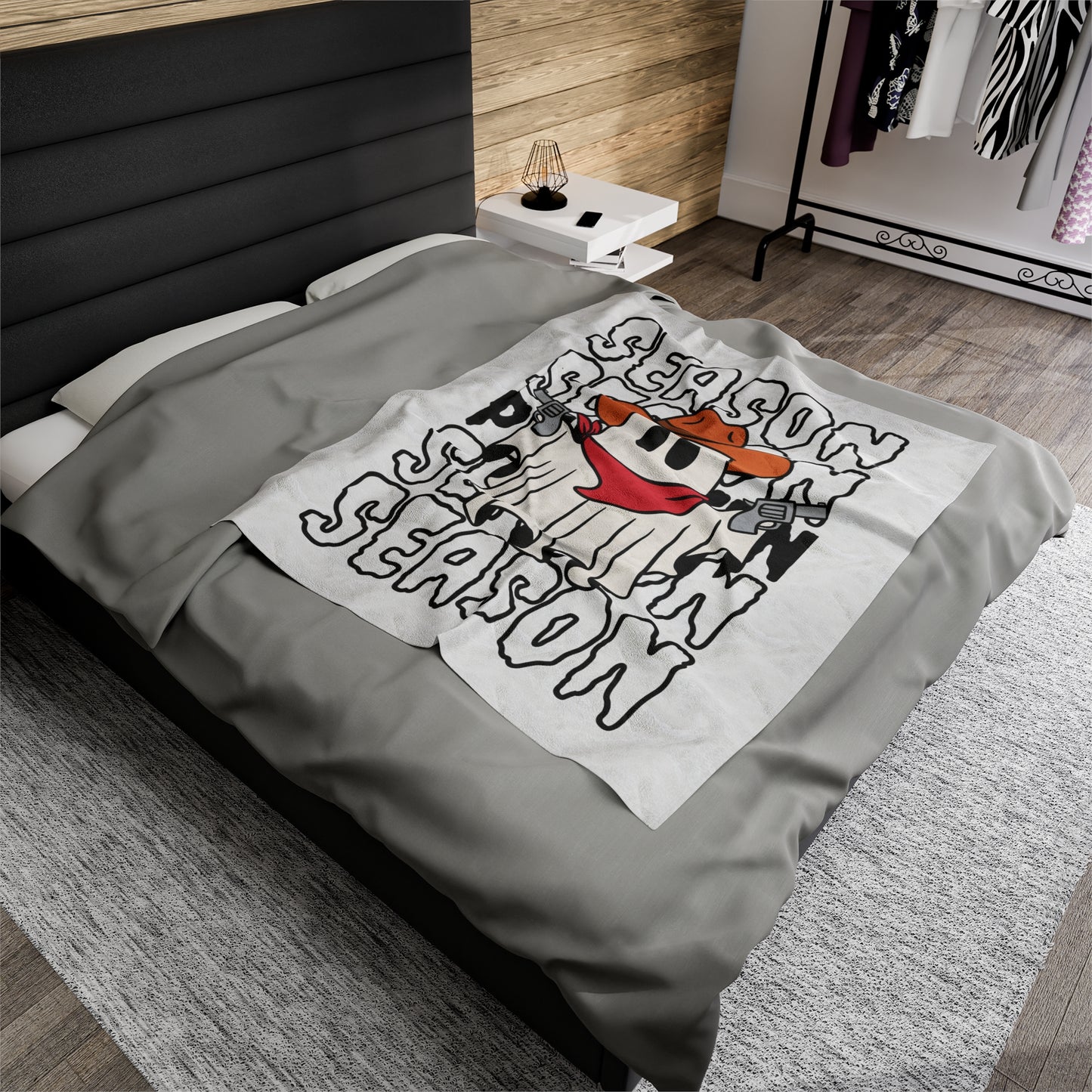 Velveteen Plush Blanket - Halloween - Little Ghost - 17