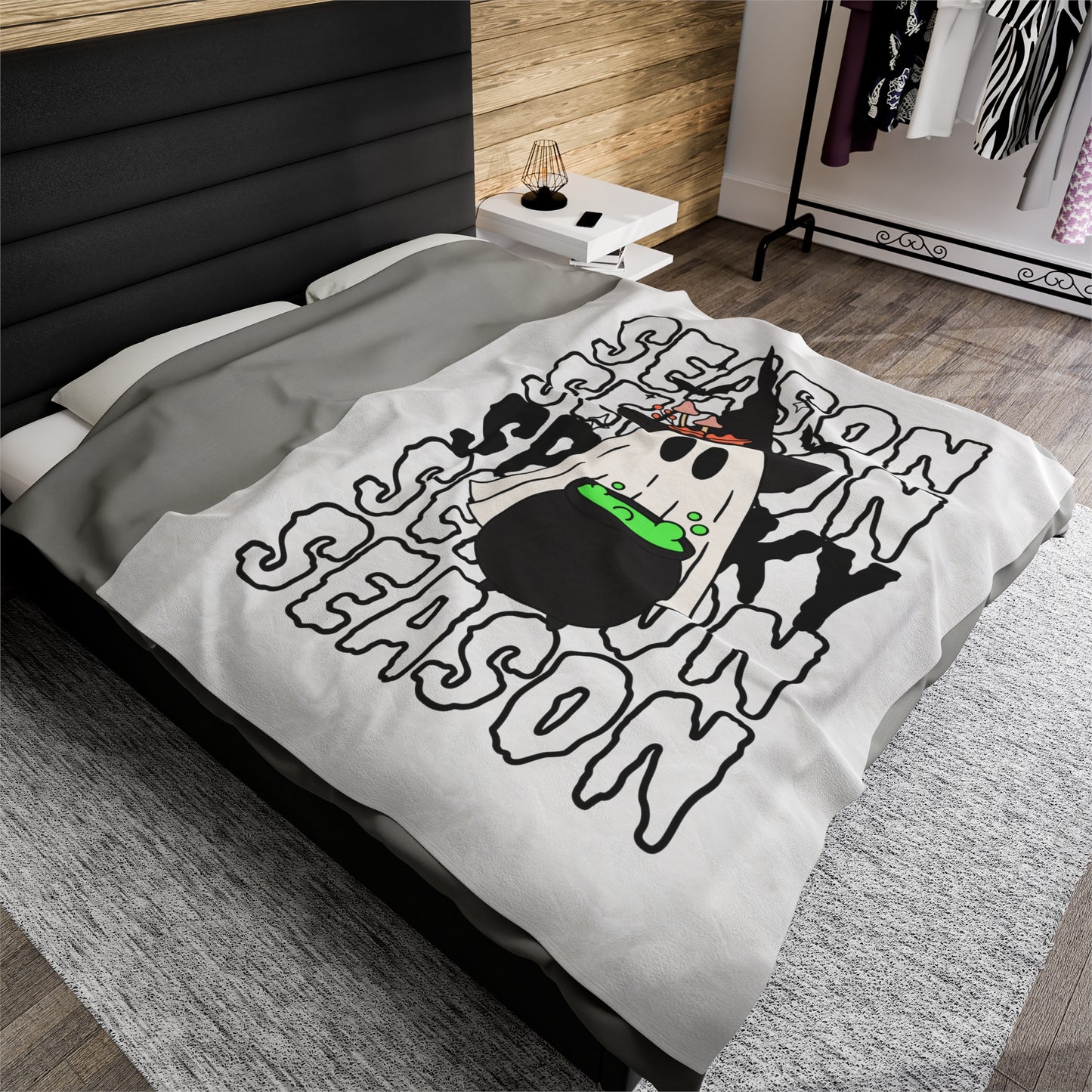 Couverture en Peluche en Velours - Halloween - Petit Fantôme - 14