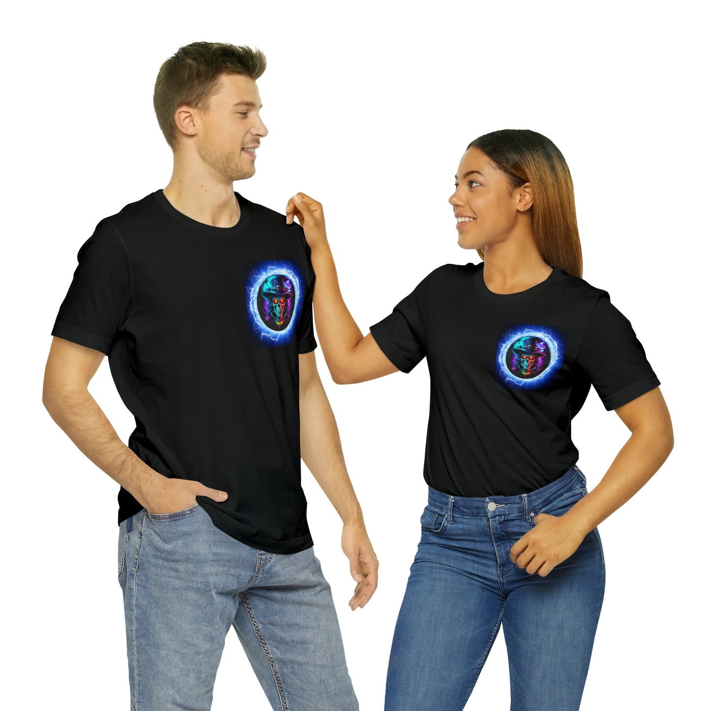 Camiseta de manga corta unisex Jersey - Calaveras de brujas de Halloween - 07