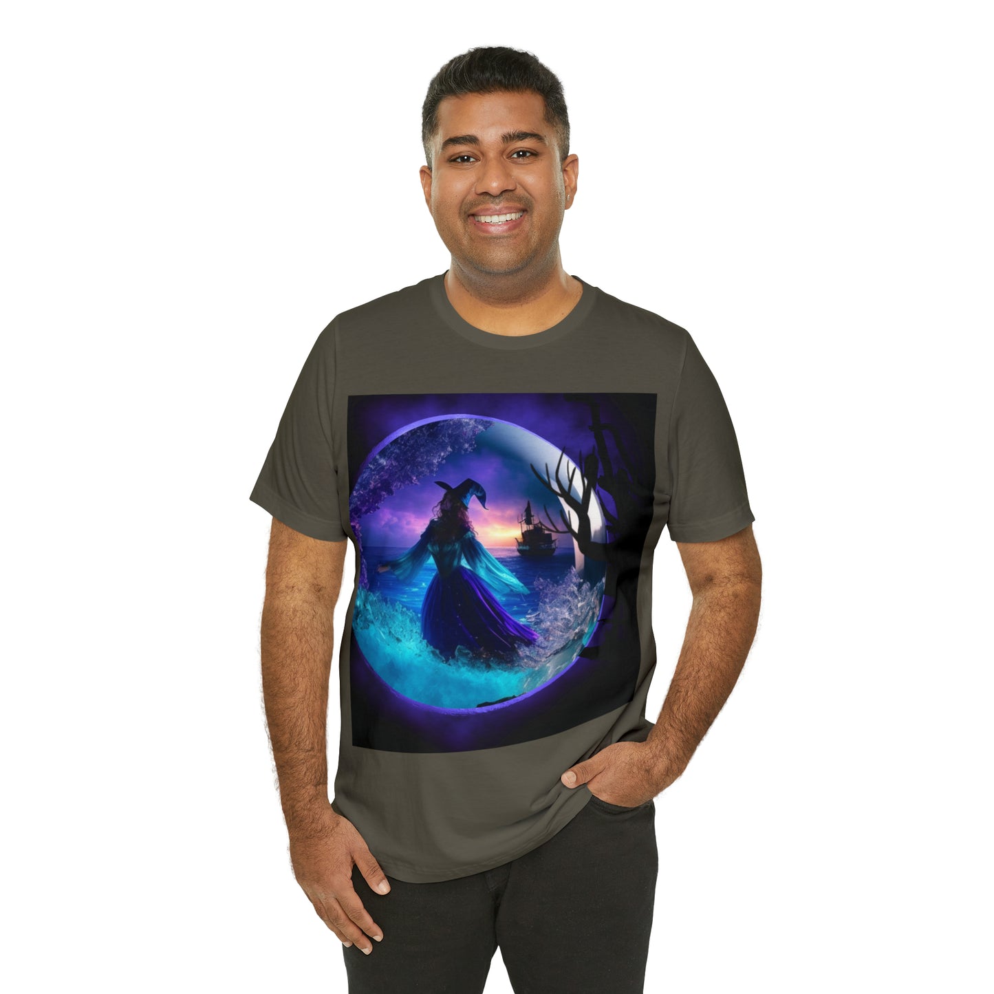 Camiseta de manga corta unisex Jersey - Halloween Witch AI - 02