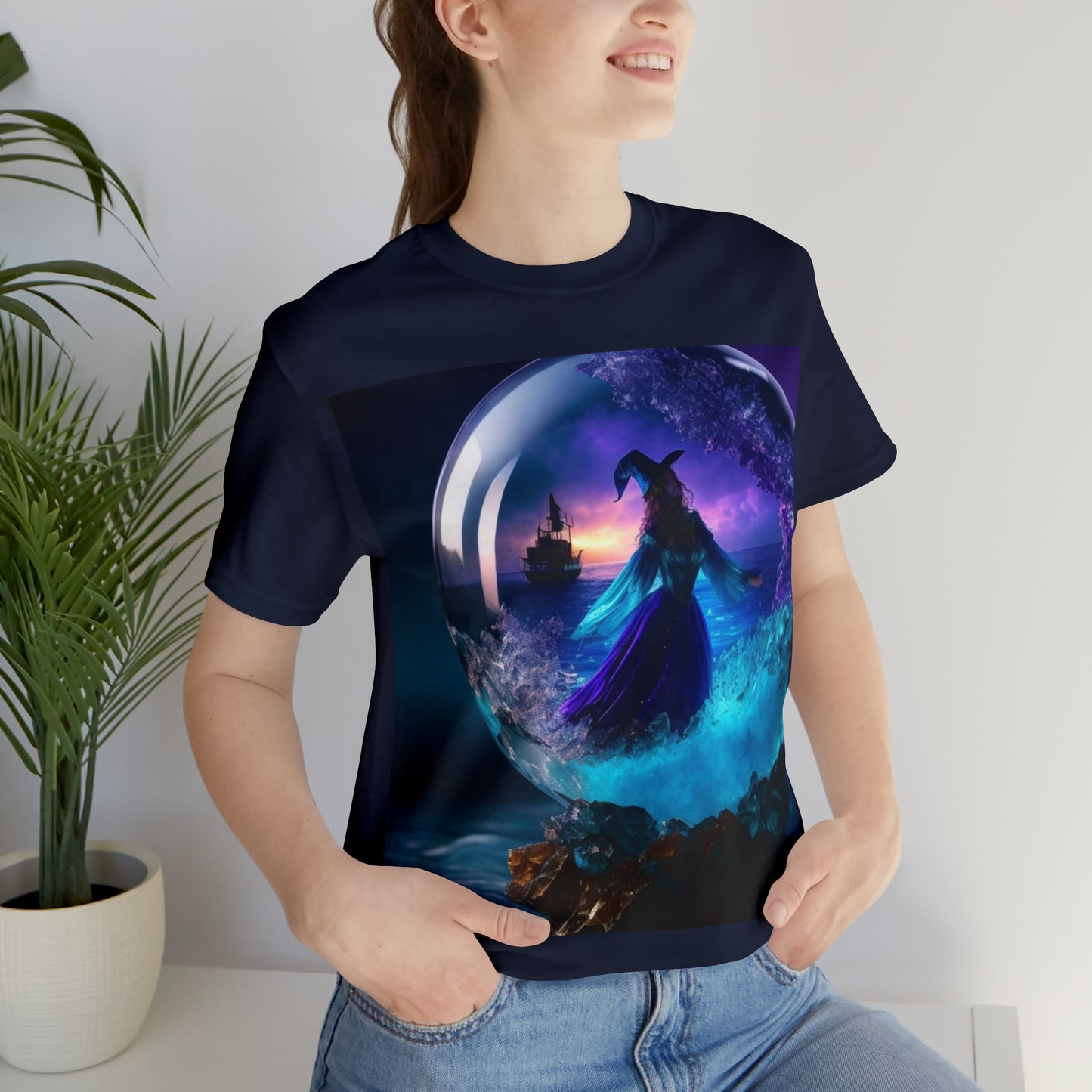 Camiseta de manga corta unisex Jersey - Halloween Witch AI - 01