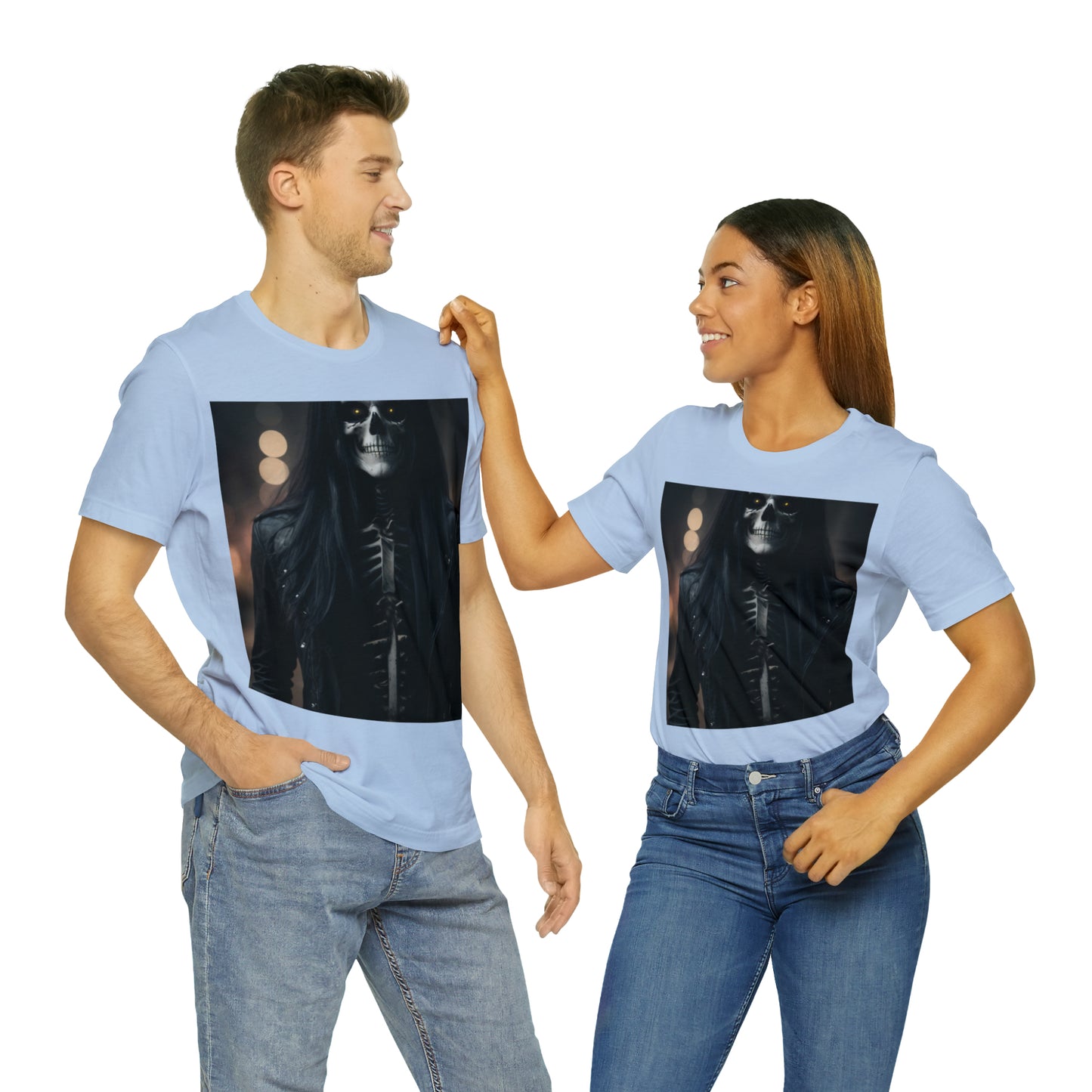 Camiseta de manga corta Unisex Jersey - Halloween Skeleton man AI - 01