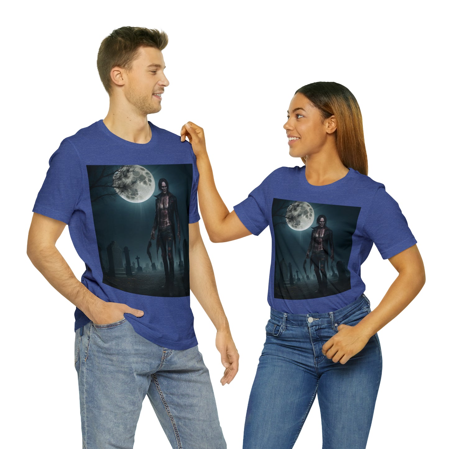 Camiseta de manga corta Unisex Jersey - Halloween Skeleton man AI - 04