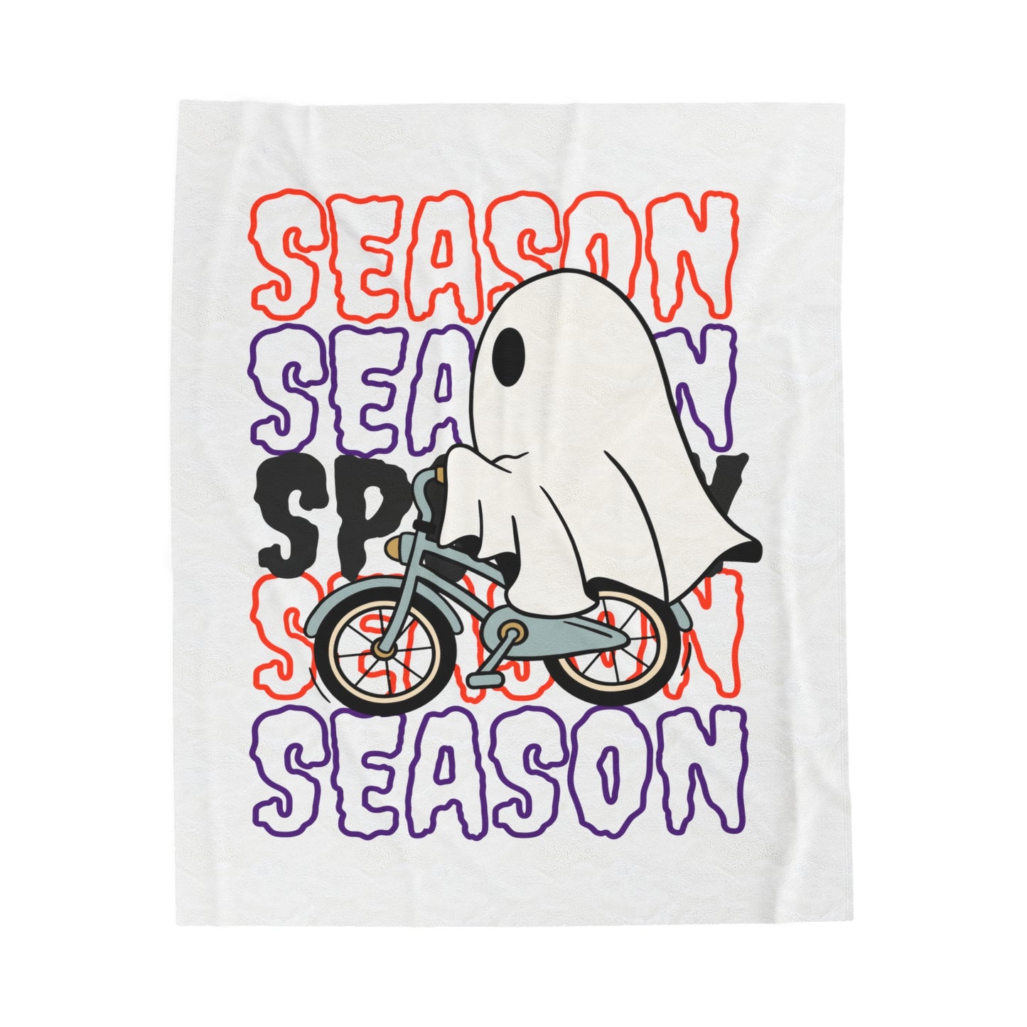 Couverture en Peluche en Velours - Halloween - Petit Fantôme - 18