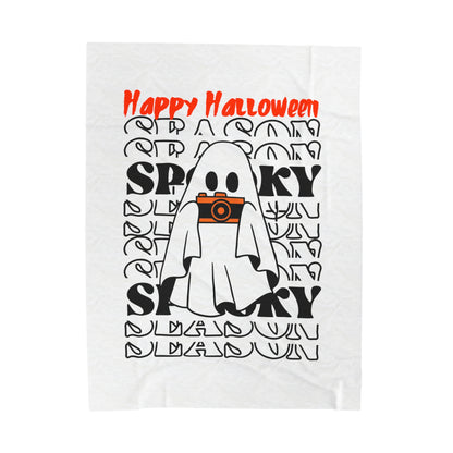 Velveteen Plush Blanket - Halloween - Little Ghost - 08