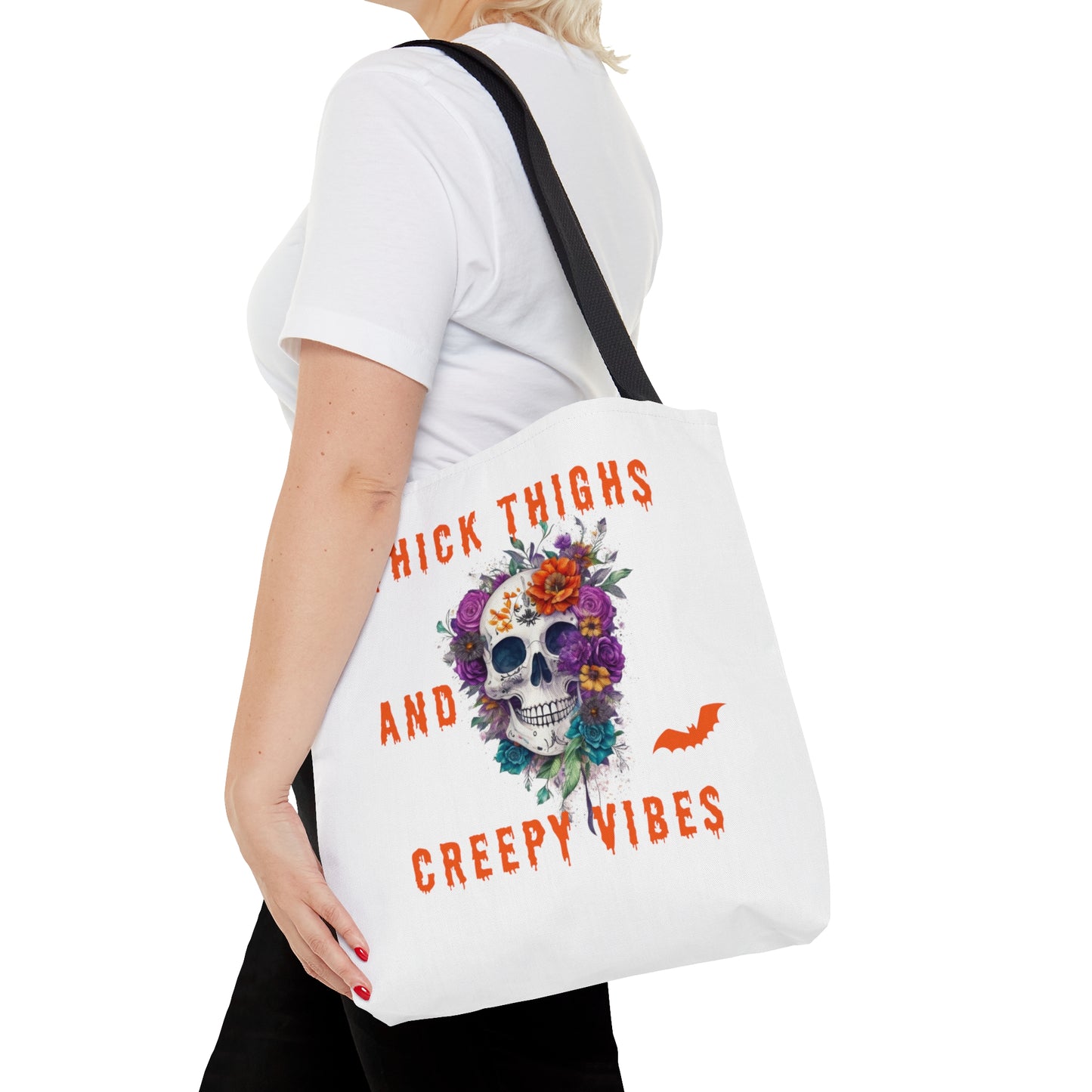 Tote Bag - Calavera de Halloween y flores