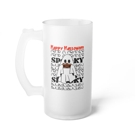 Frosted Glass Beer Mug - Halloween - Little Ghost - 08