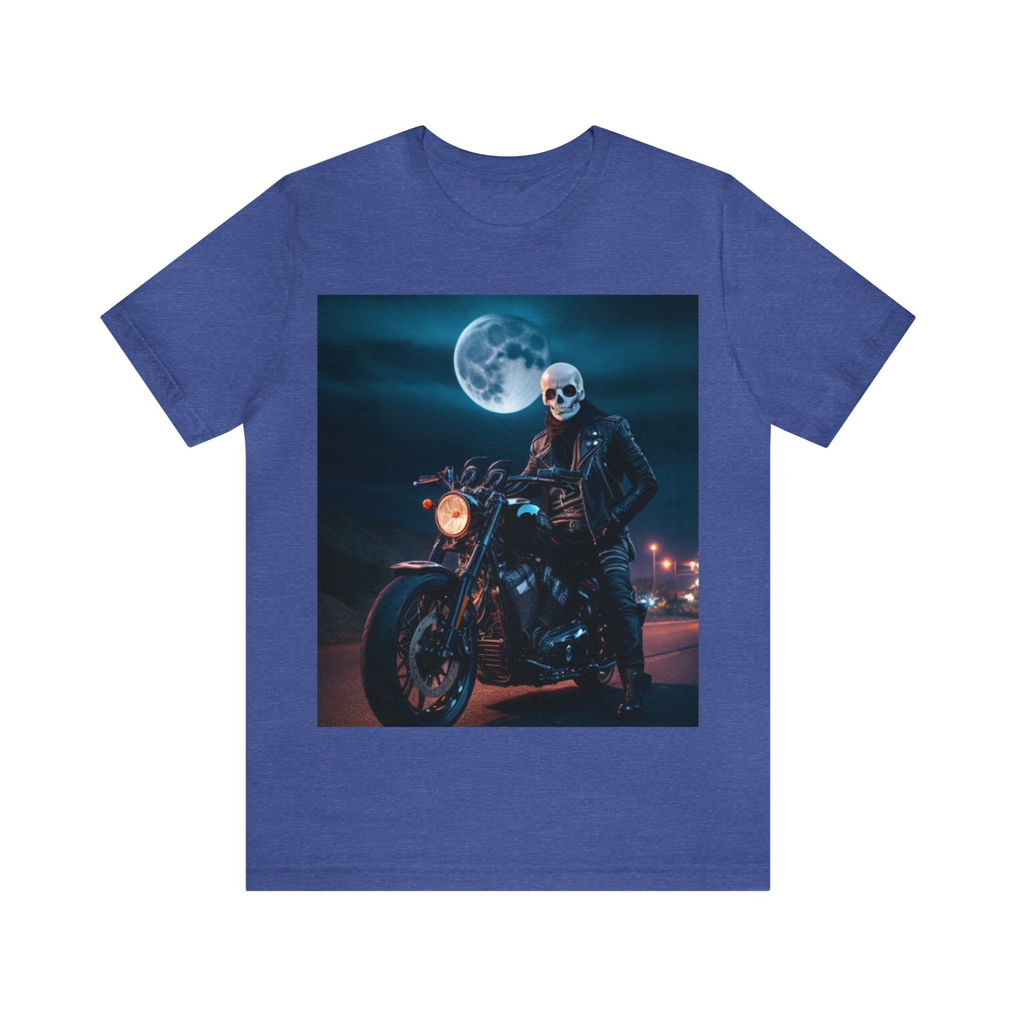 Camiseta de manga corta Unisex Jersey - Halloween Motociclista AI - 02
