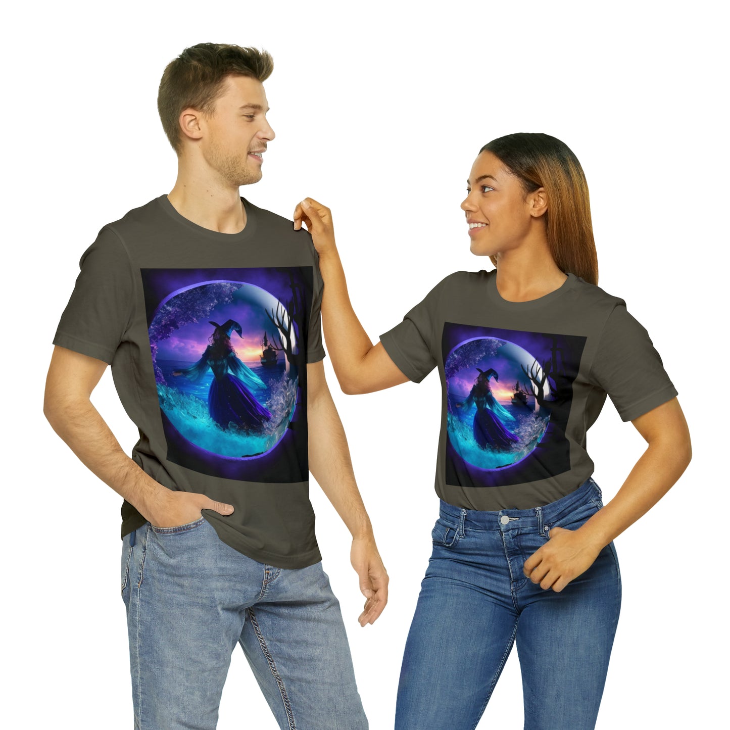 Camiseta de manga corta unisex Jersey - Halloween Witch AI - 02