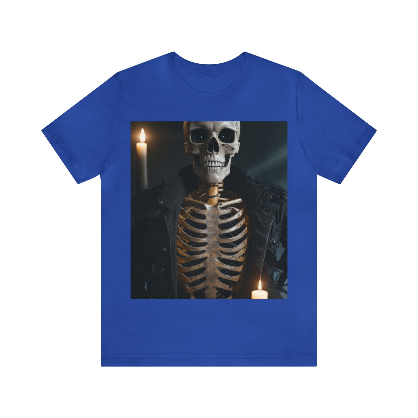 Unisex Jersey Short Sleeve Tee - Halloween Skeleton man AI - 03