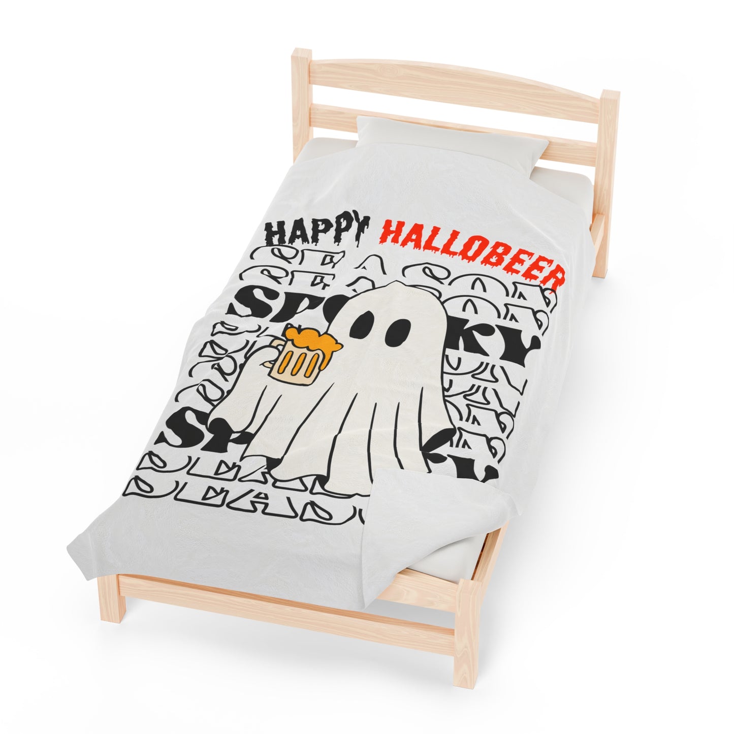 Couverture en peluche en velours - Halloween - Petit Fantôme - 01
