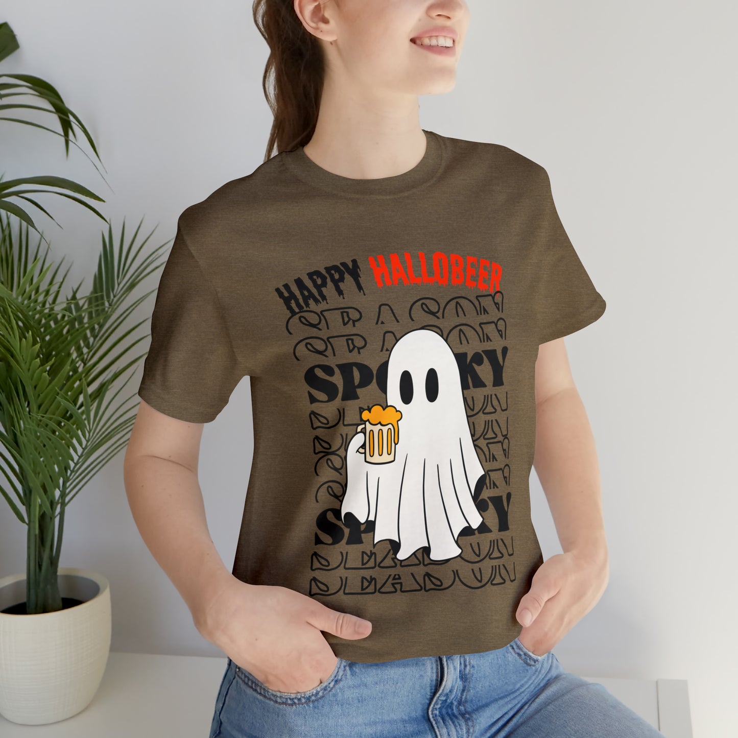 Tee-shirt à manches courtes en jersey unisexe - Halloween - Petit Fantôme - 01