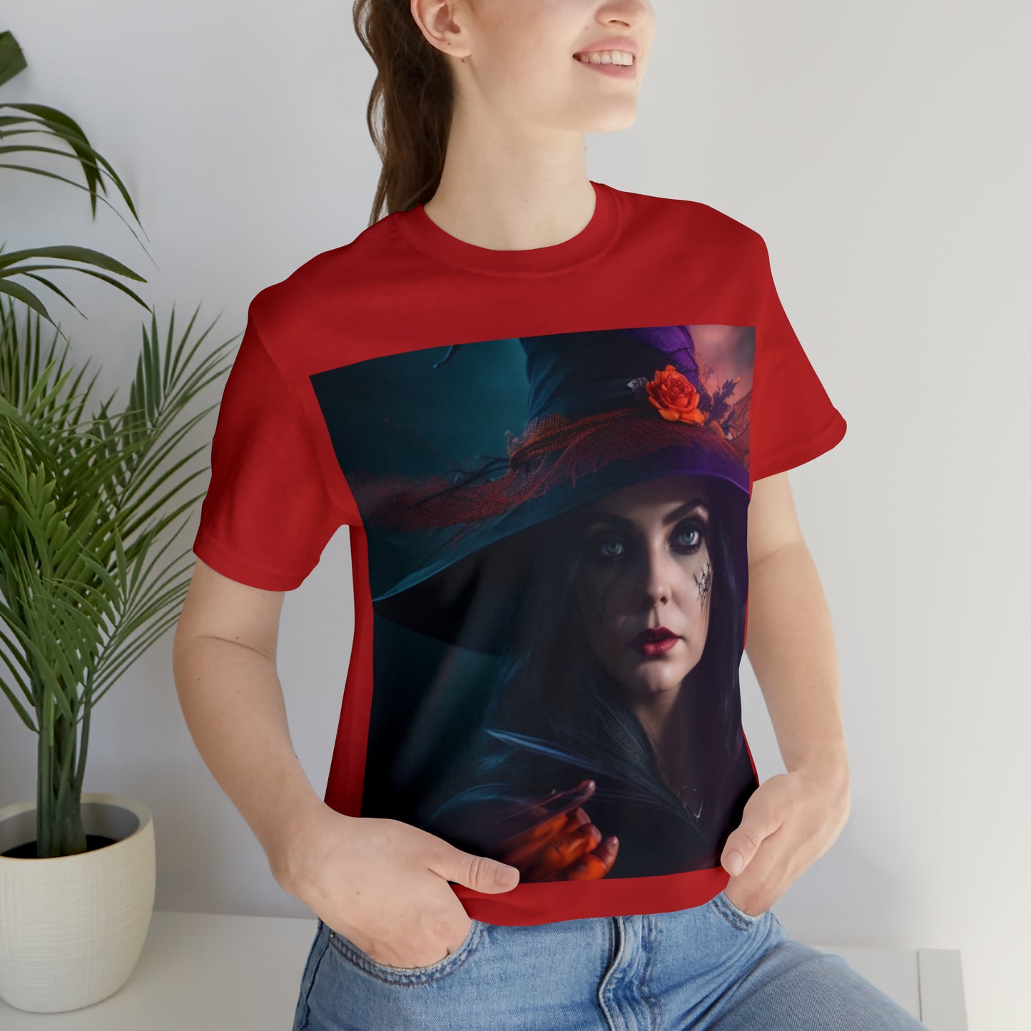 Camiseta de manga corta unisex Jersey - Halloween Witch AI - 06