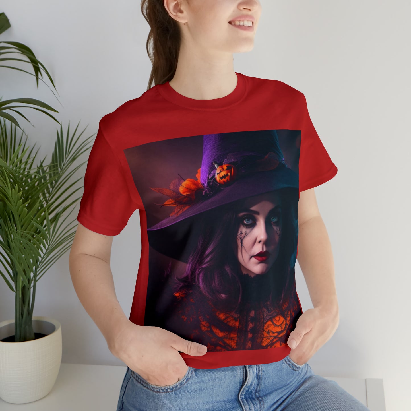 Camiseta de manga corta unisex Jersey - Halloween Witch AI - 05