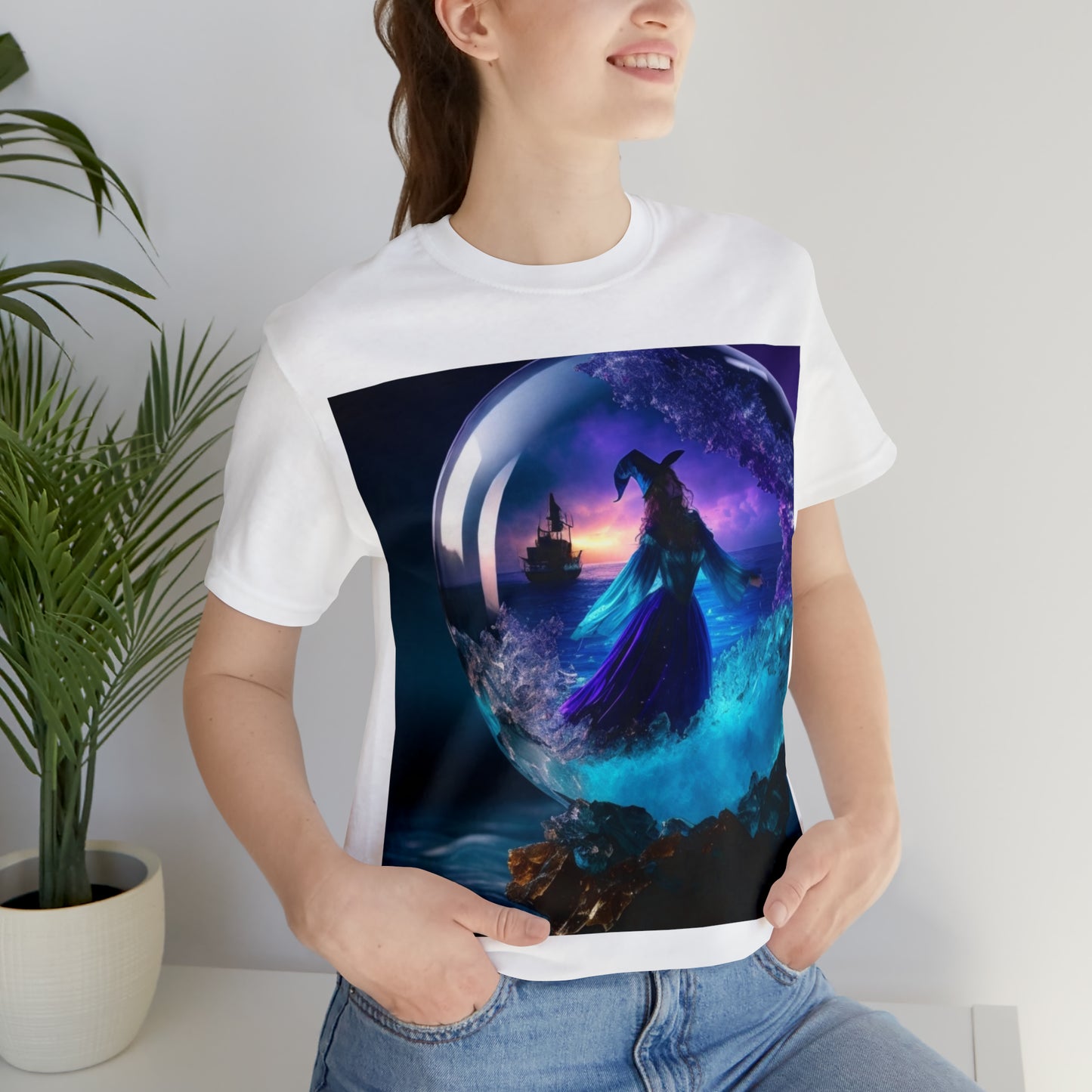 Camiseta de manga corta unisex Jersey - Halloween Witch AI - 01