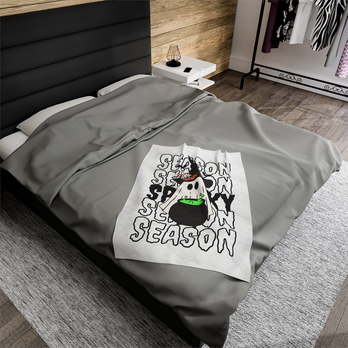 Couverture en Peluche en Velours - Halloween - Petit Fantôme - 14