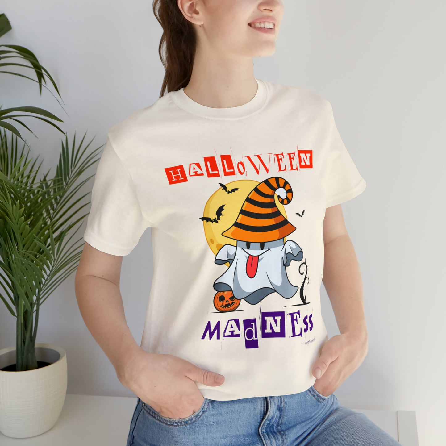Camiseta de manga corta de jersey unisex - Halloween - Pequeño fantasma - 04