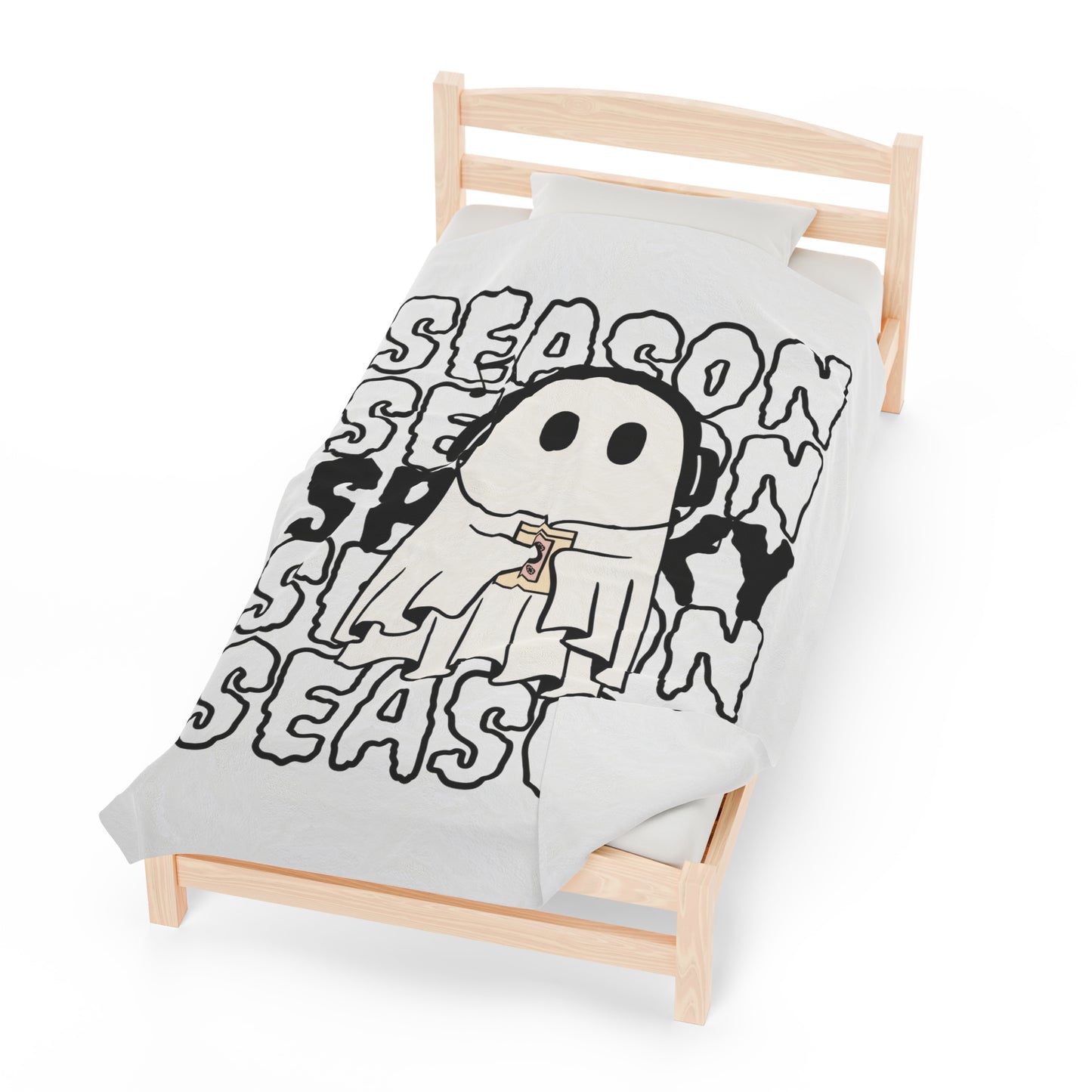 Couverture en Peluche en Velours - Halloween - Petit Fantôme - 16