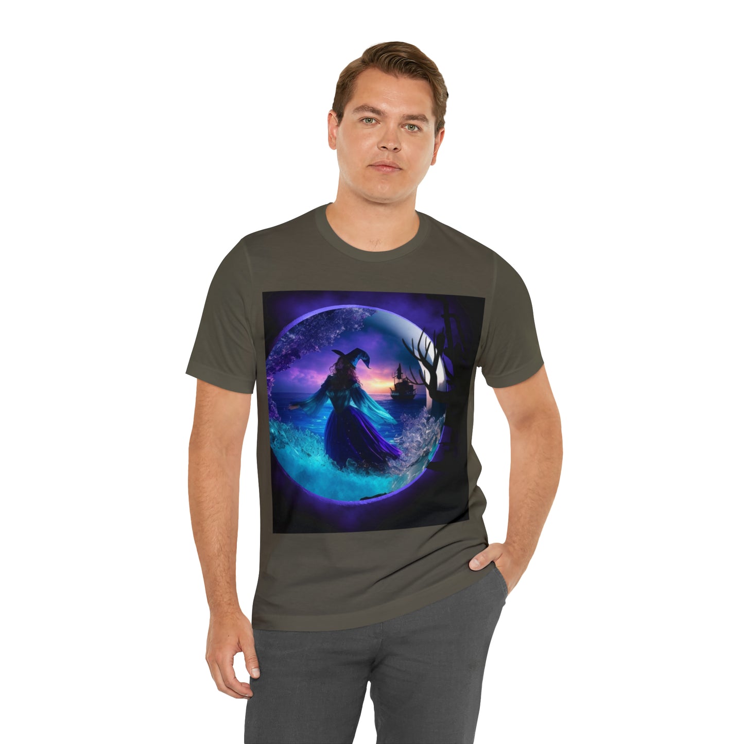 Camiseta de manga corta unisex Jersey - Halloween Witch AI - 02