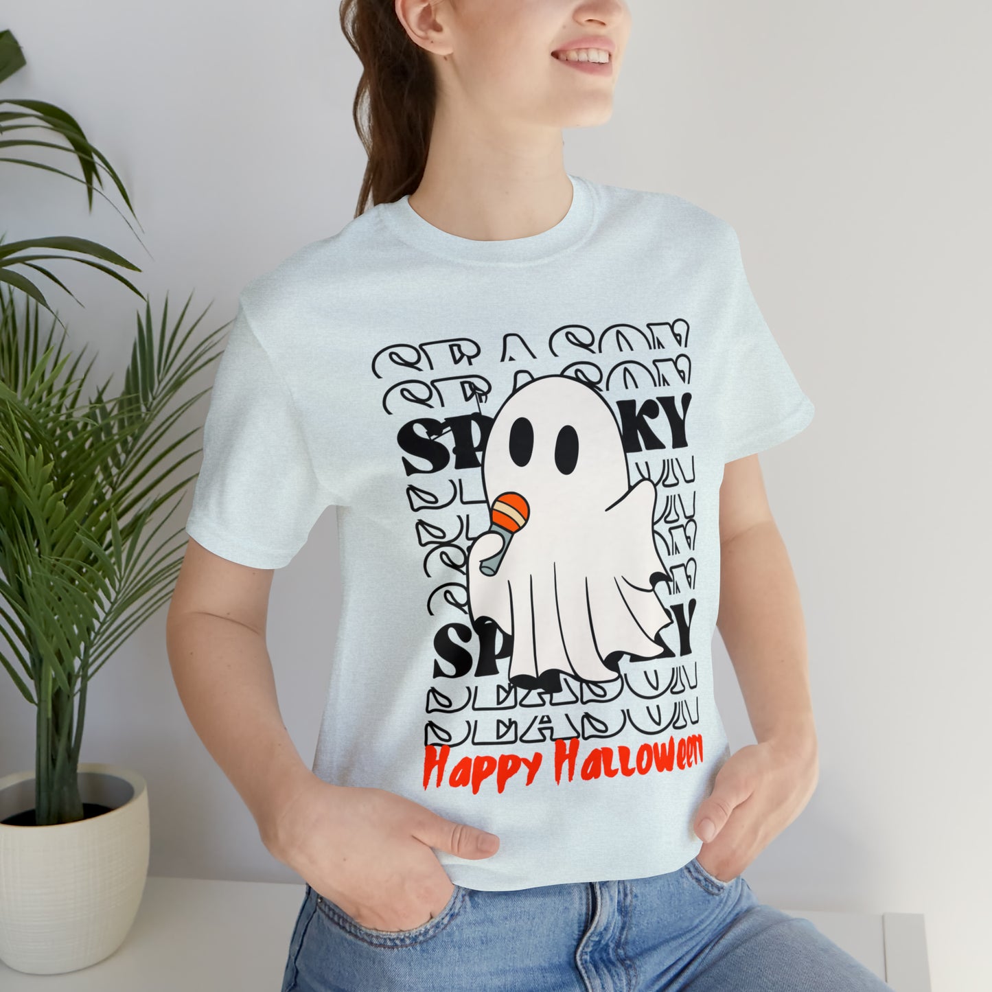 Camiseta de manga corta de jersey unisex - Halloween - Pequeño fantasma - 06